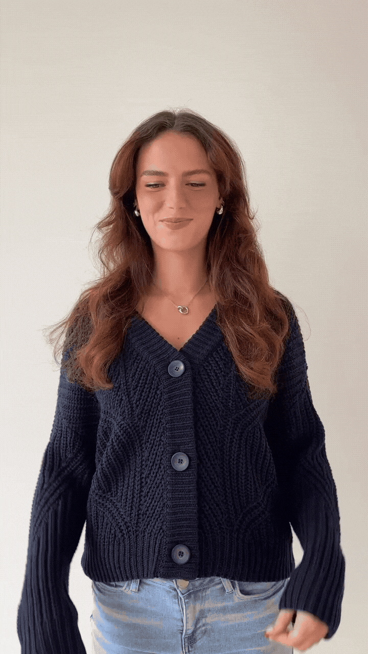 Cardigan boutonné stylr grand-père