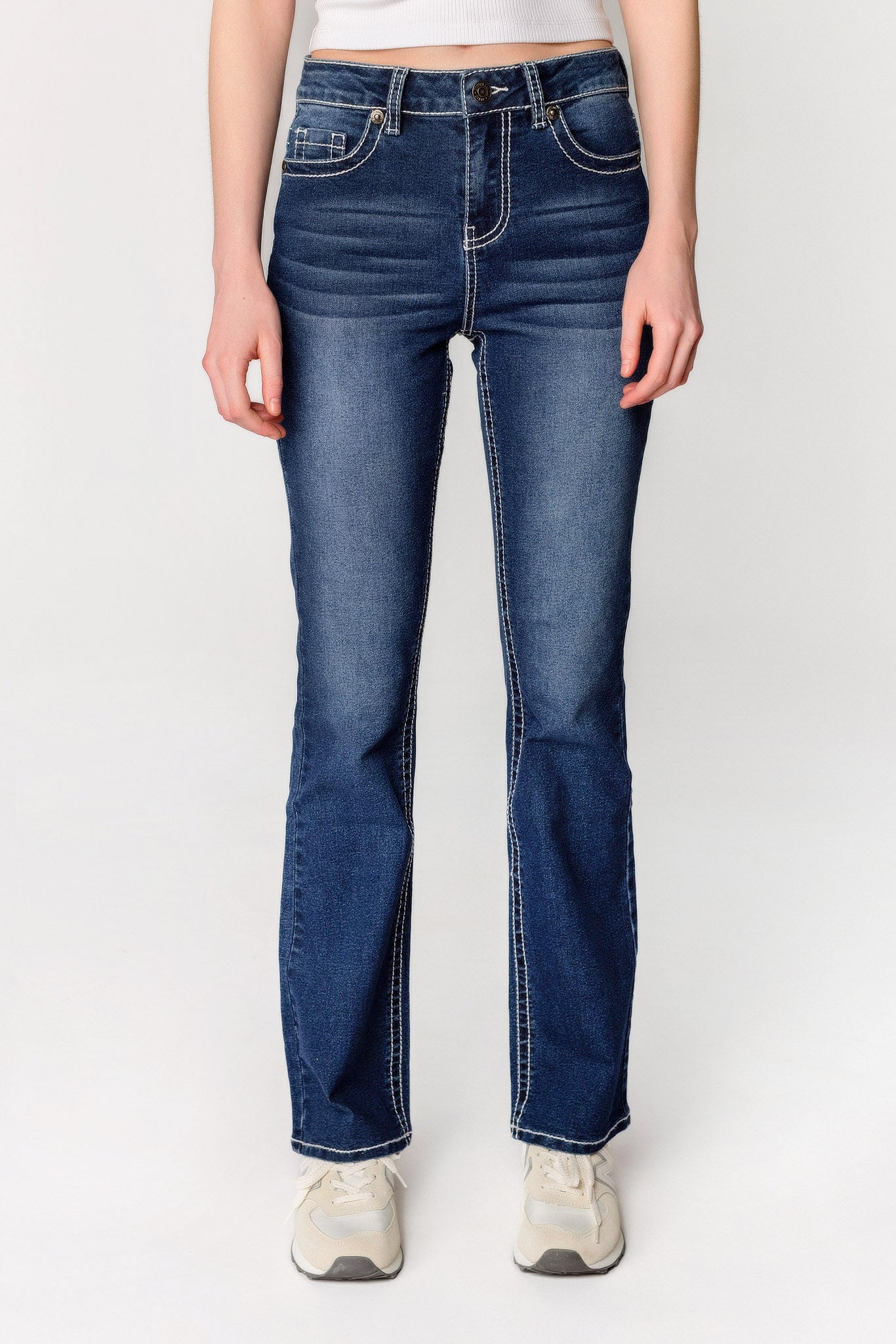Almost Famous Dark Wash High Rise Boot Cut Jean