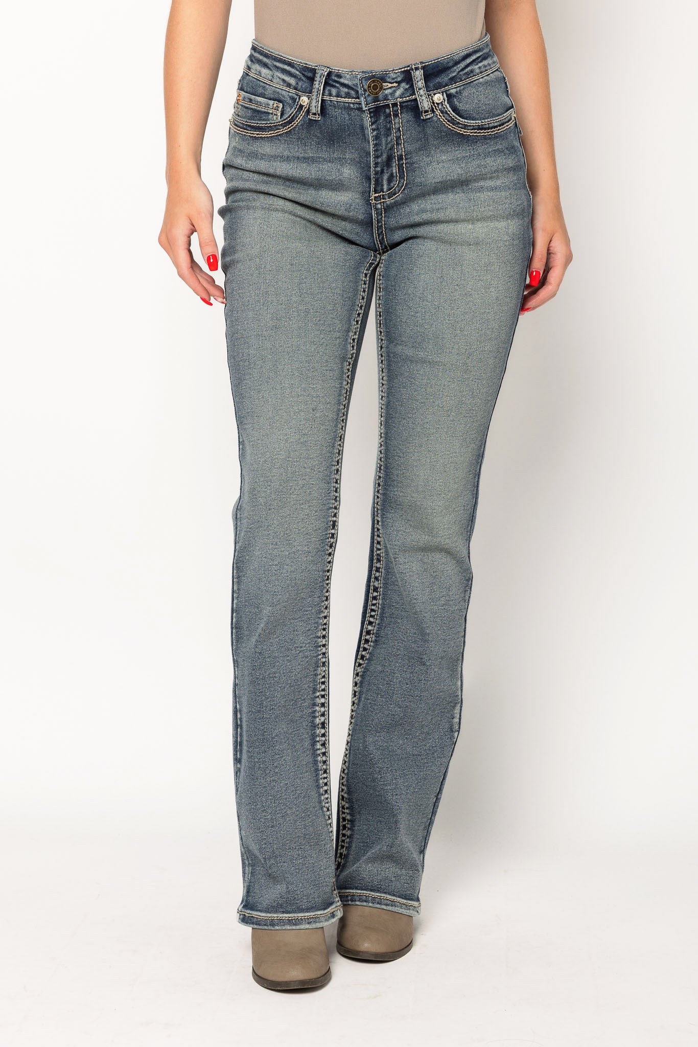 YMI Olympic Wash Mid-Rise Bootcut Jean