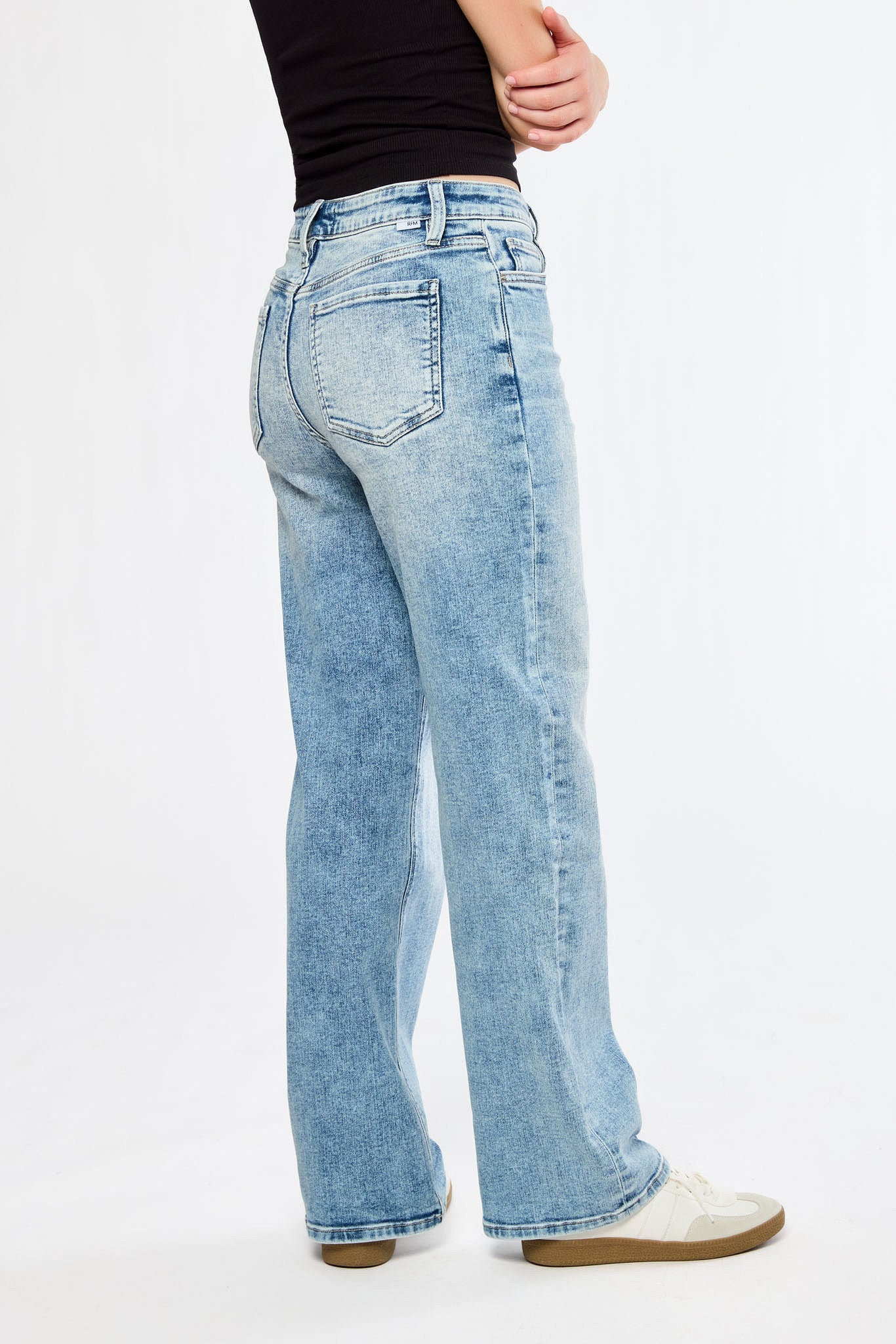 RFM Hailey Acid Wash Wide-Leg Jean