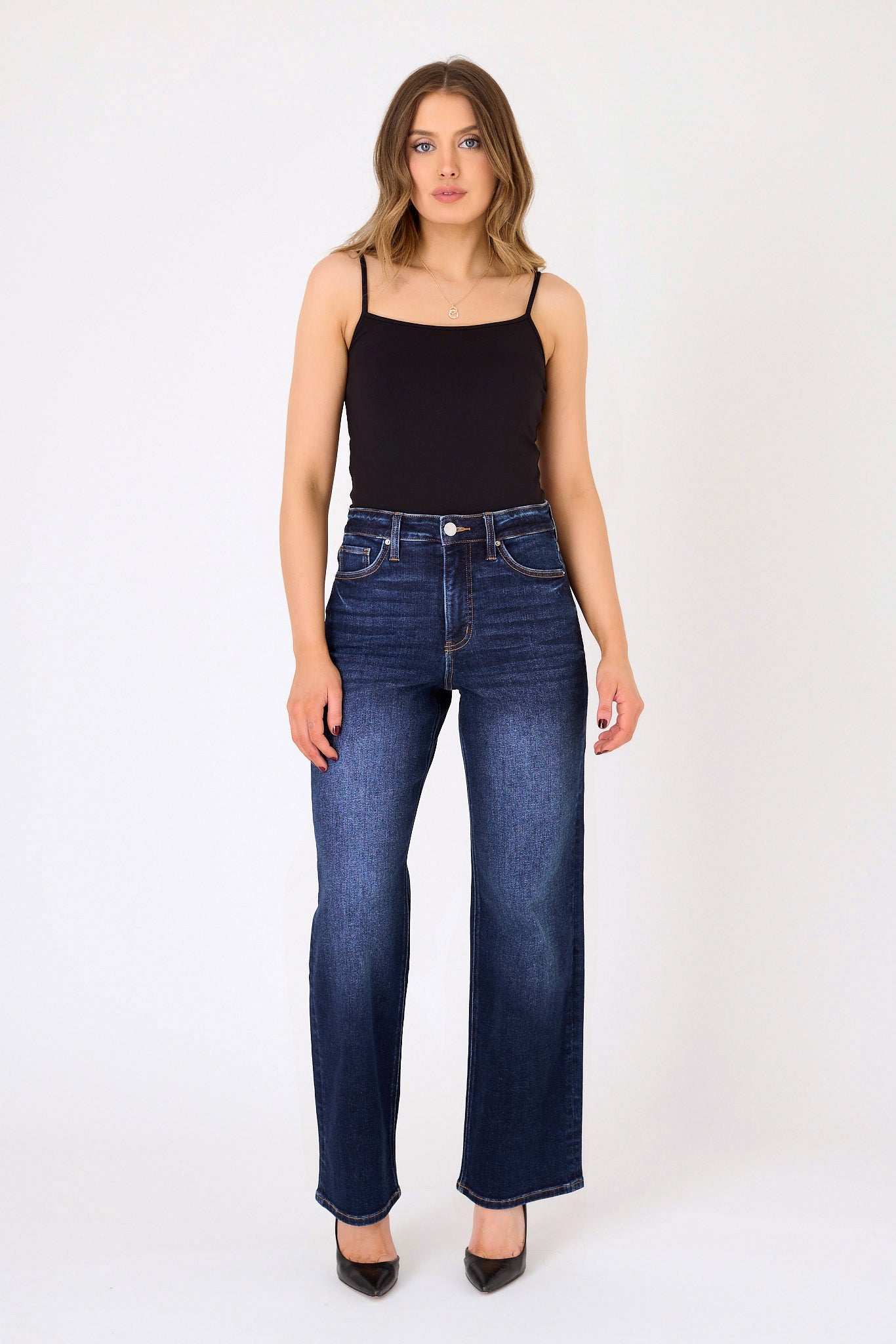 RFM "Hailey" Dark Wash High-Rise Wide-Leg Jean