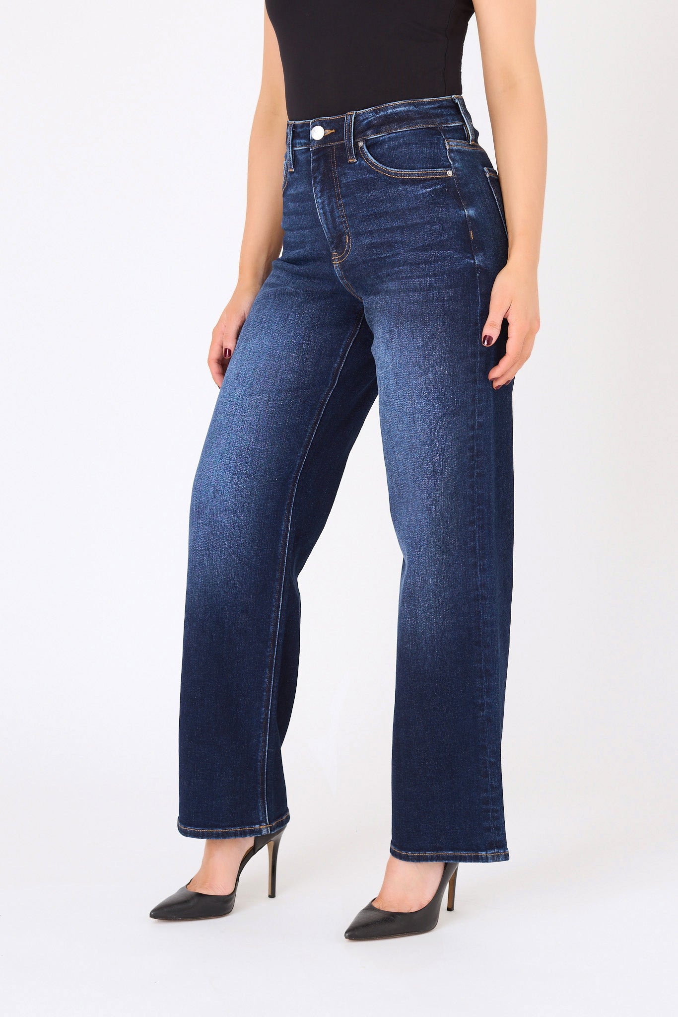 RFM "Hailey" Dark Wash High-Rise Wide-Leg Jean