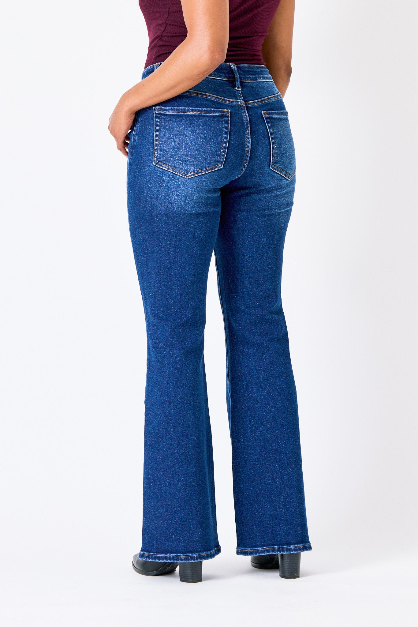 Tattoo Willow Dark Wash Mid-Rise Flare Jean