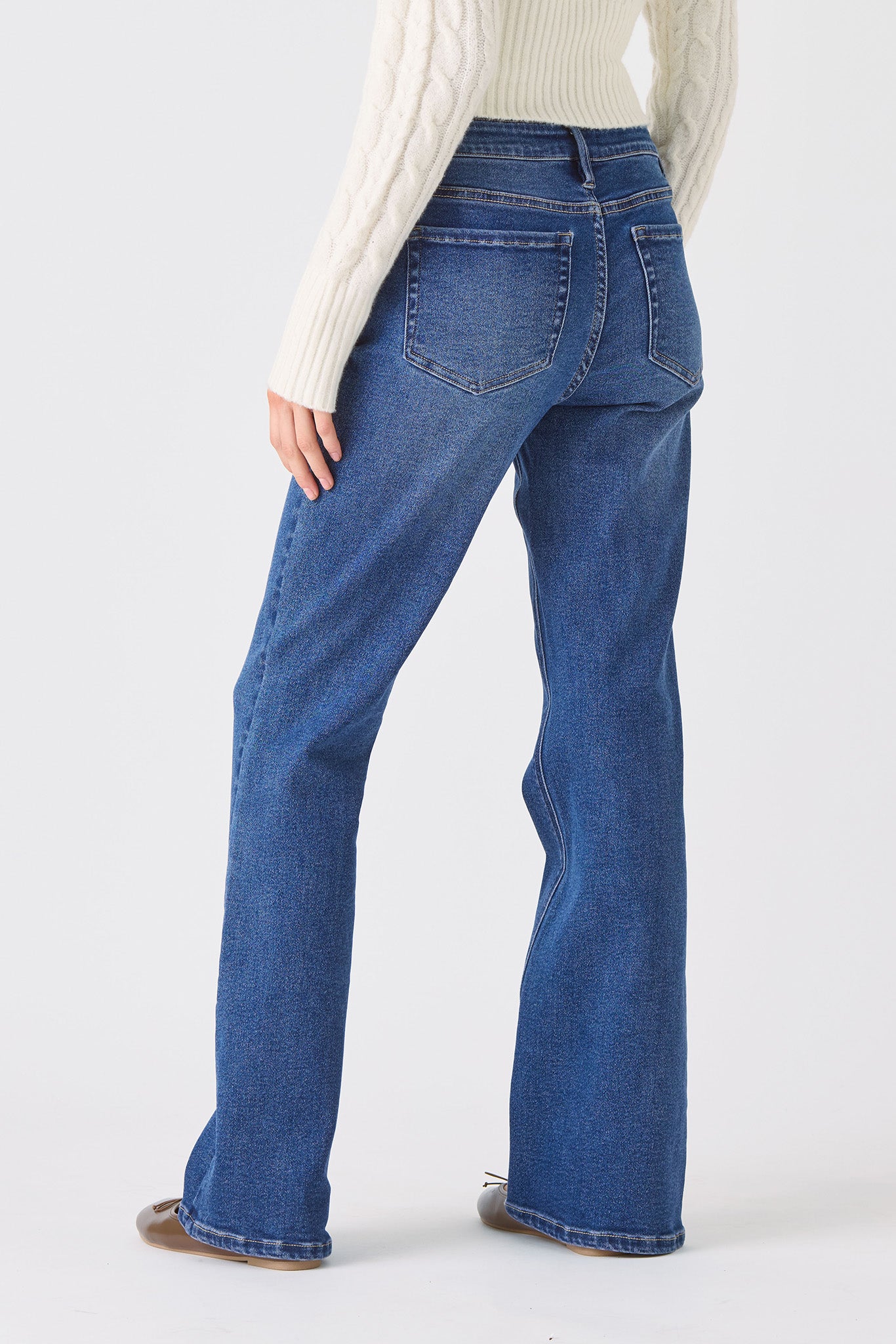 Tattoo “Amelia” Mid-Wash Mid-Rise Bootcut Jeans