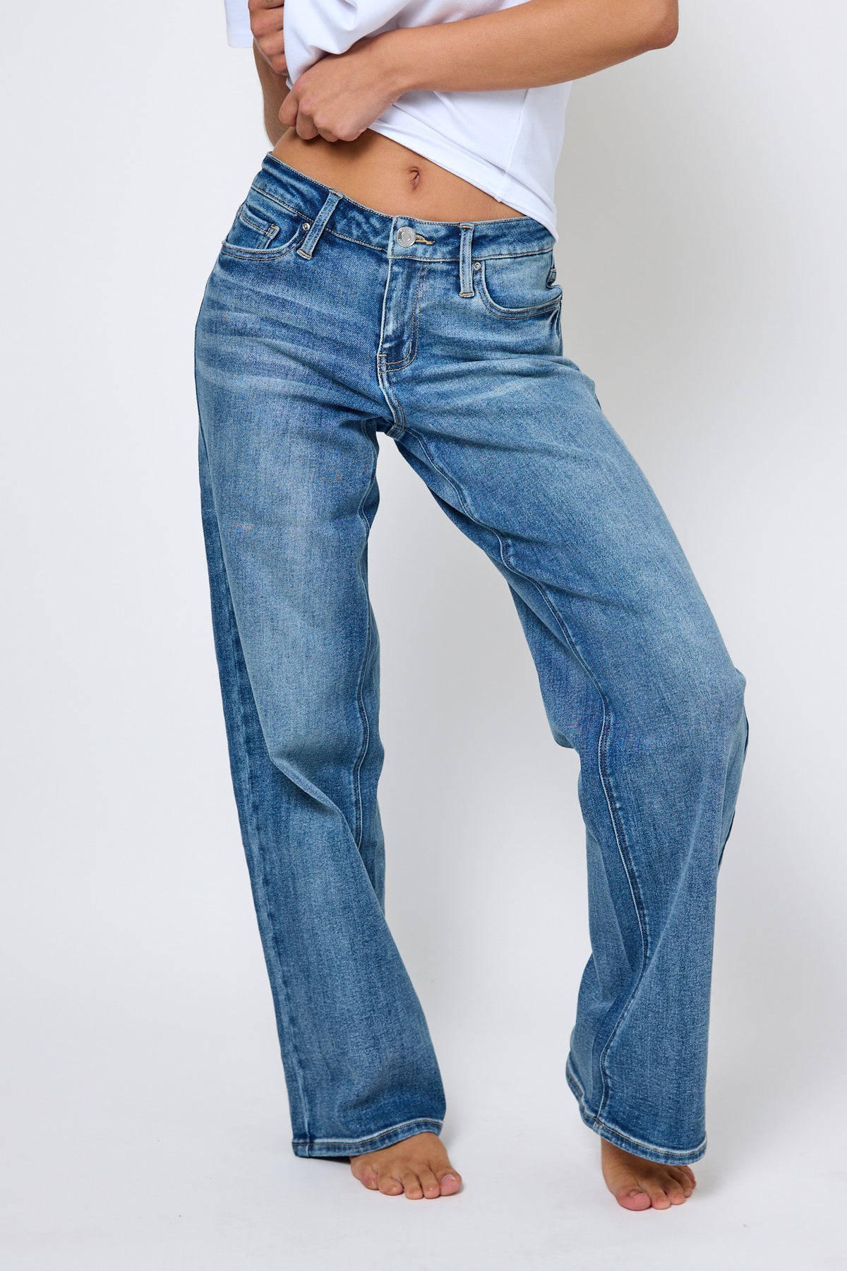 Tattoo "Harper" Dark Wash Mid Rise Jean - 33" Inseam
