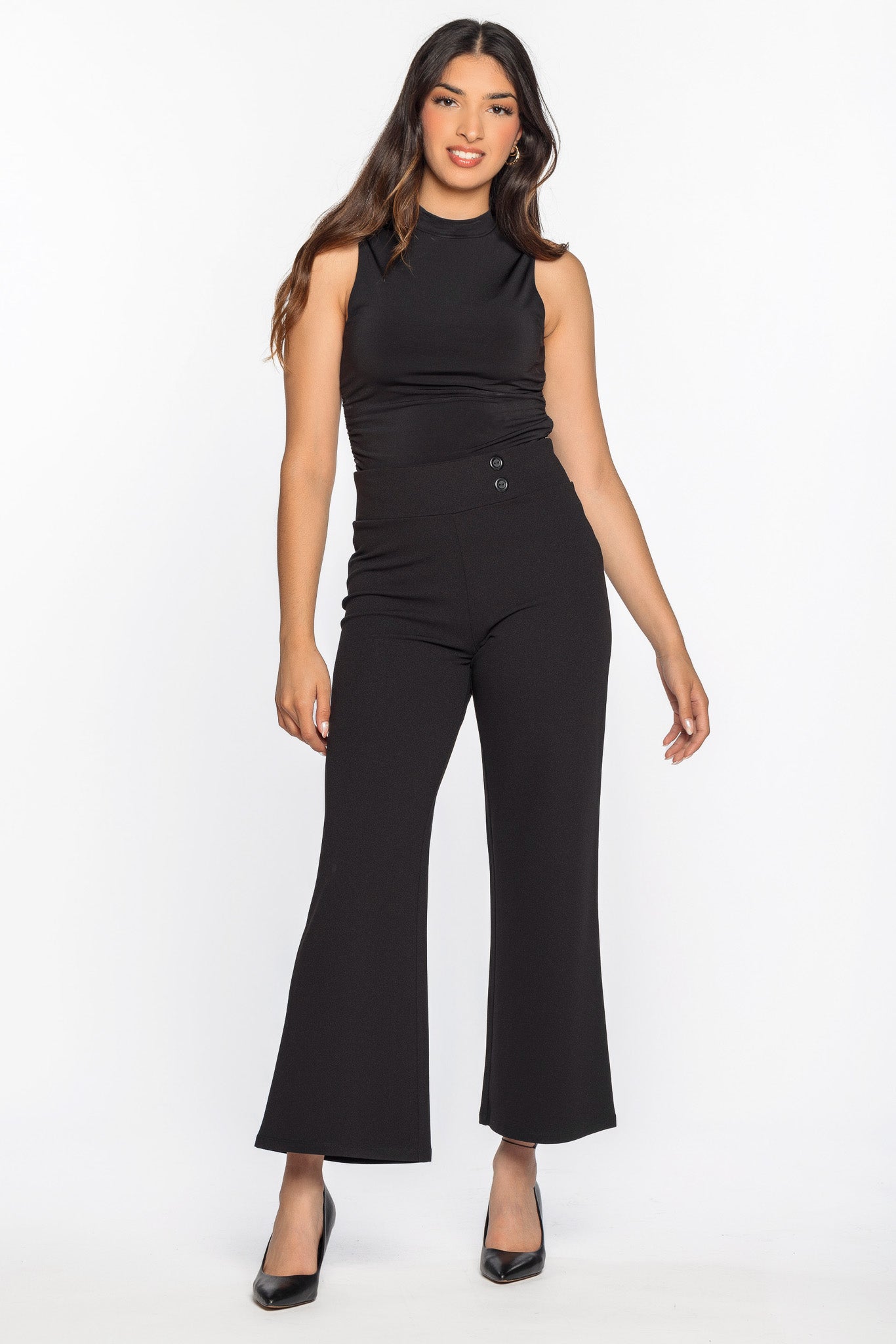 Wide Leg Pants with Short Inseam