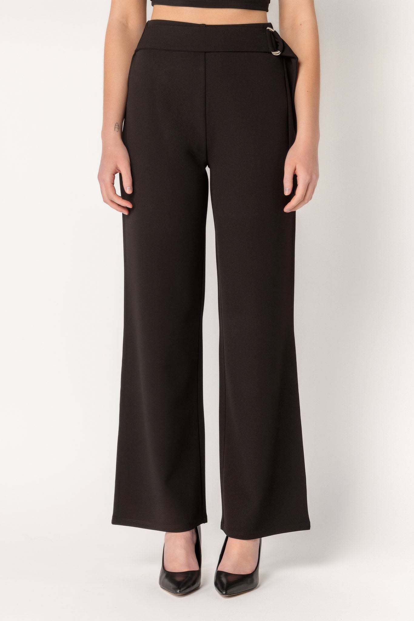 Scuba Crepe High-Rise Wide-Leg Pant