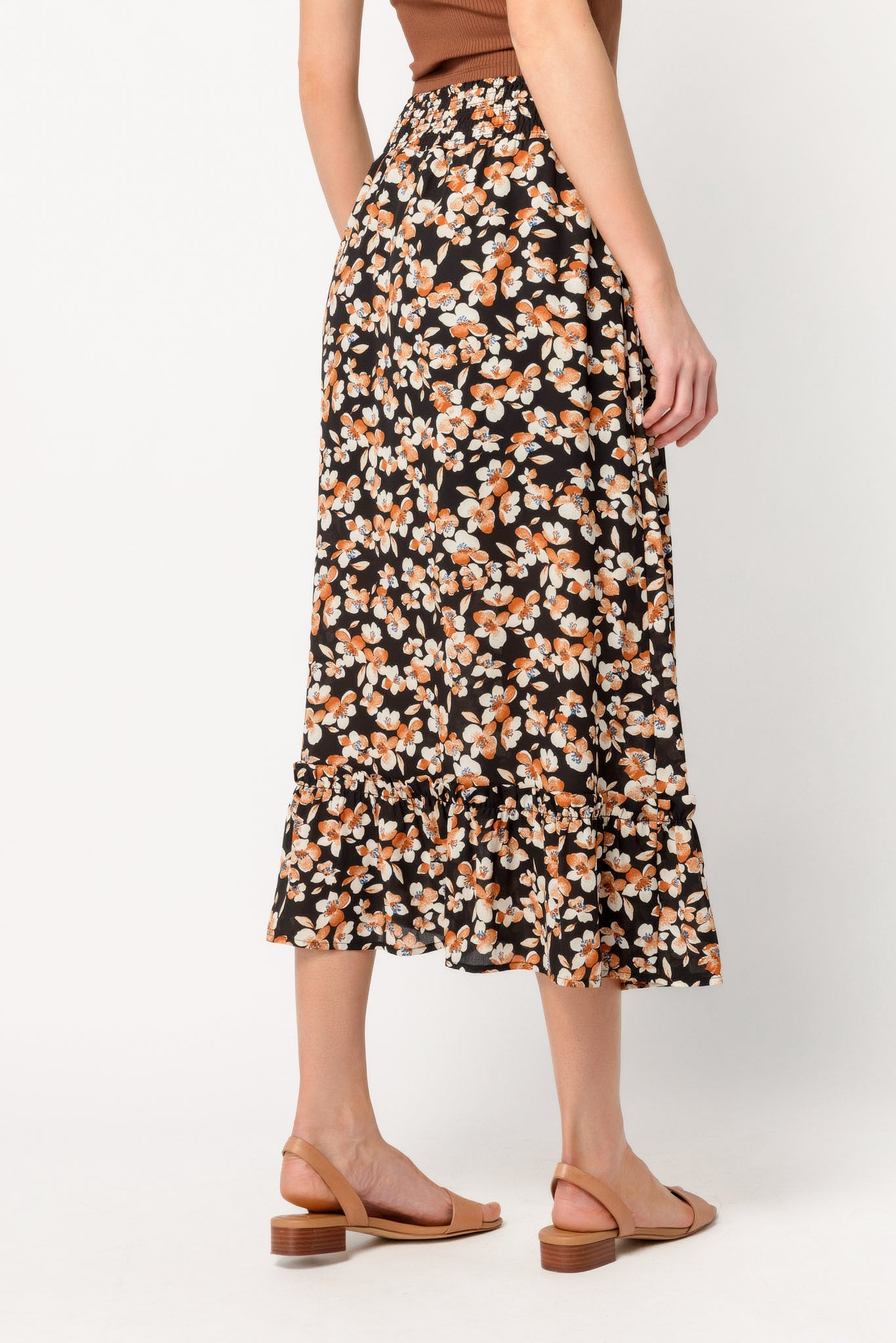Floral Midi Peasant Skirt