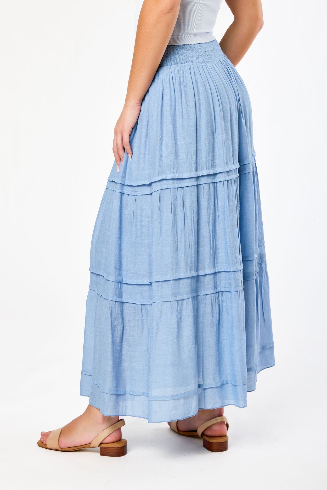 Gauze Tiered Maxi Skirt