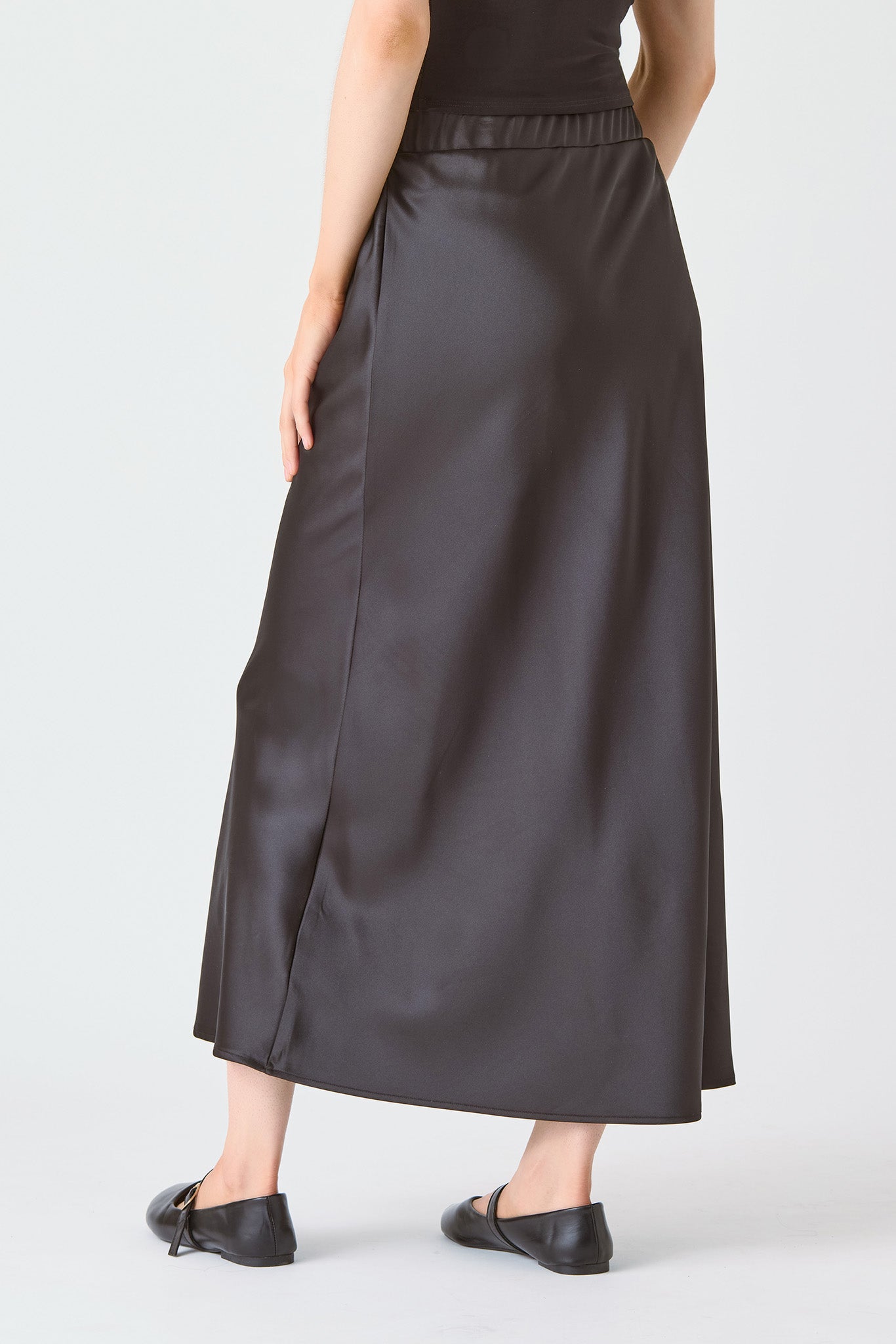 Satin Midi Slip Skirt