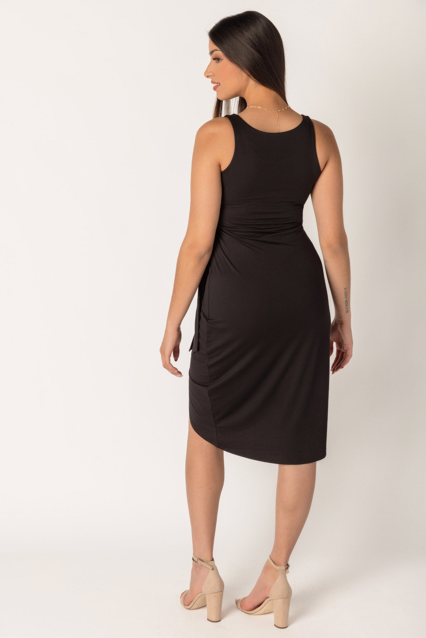 Brushed Wrap Tank Dress with Side-Tie