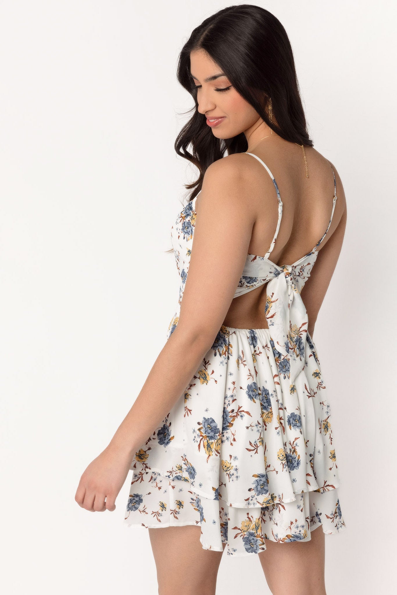 Floral Spaghetti Strap Emma Bust with Tie-Back