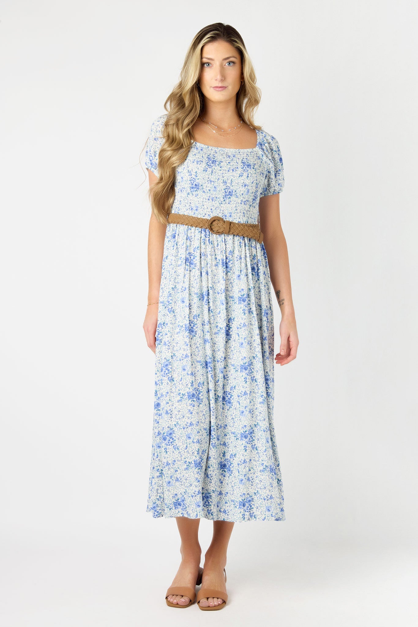 WallFlower Alma Short-Sleeve Maxi Dress