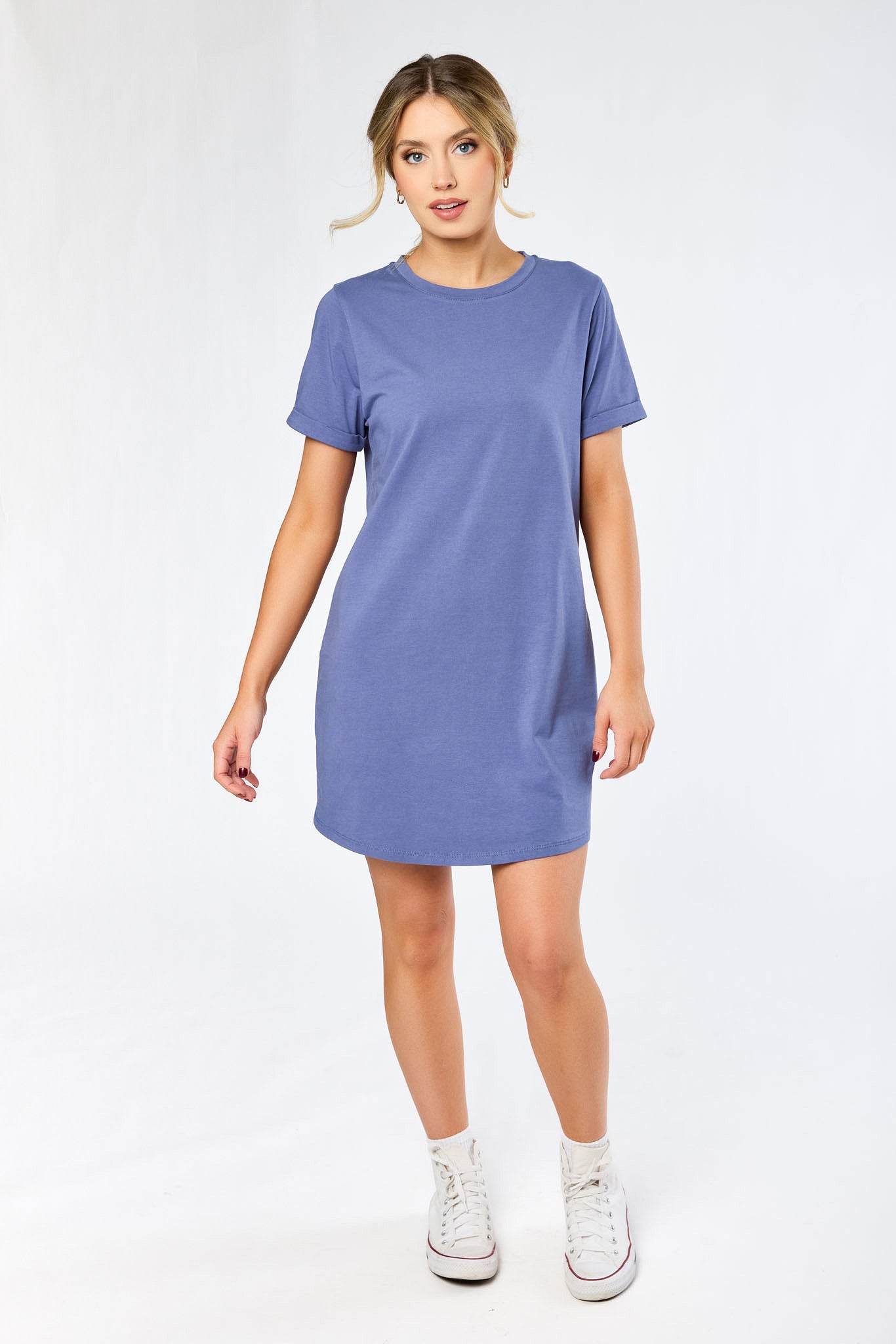 Crew-Neck Short-Sleeve T-Shirt Dress