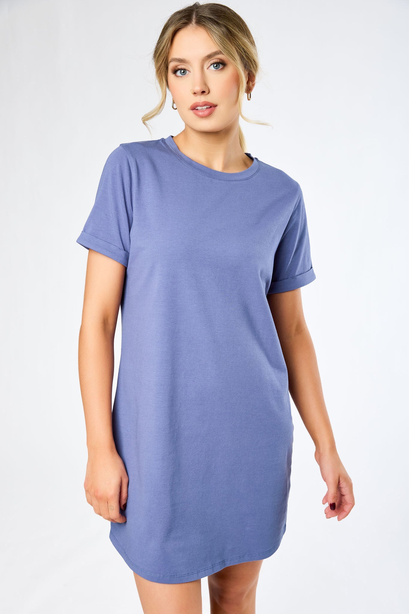 Crew-Neck Short-Sleeve T-Shirt Dress