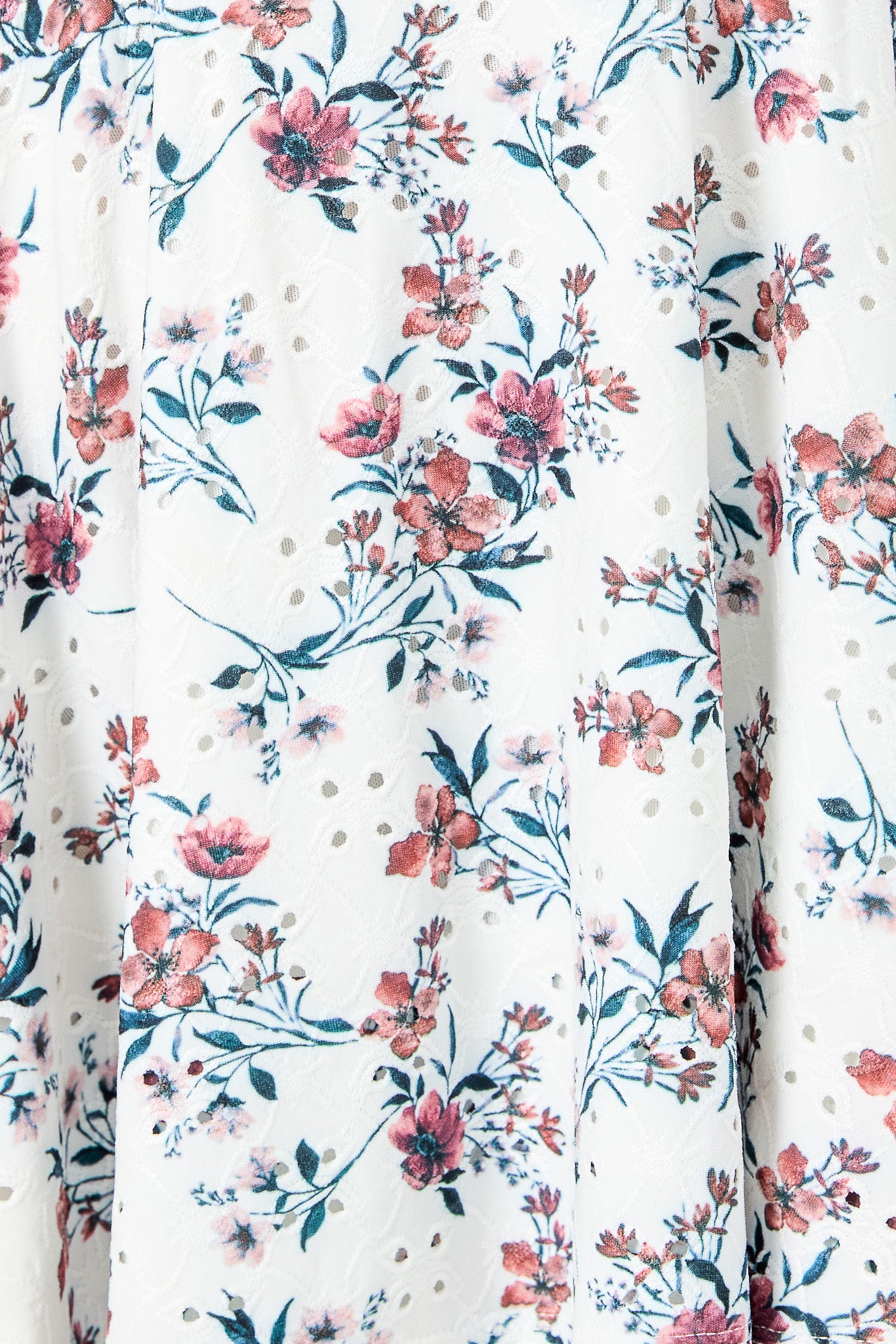 Ditsy Eyelet Spaghetti Strap Dress with Tie-Back