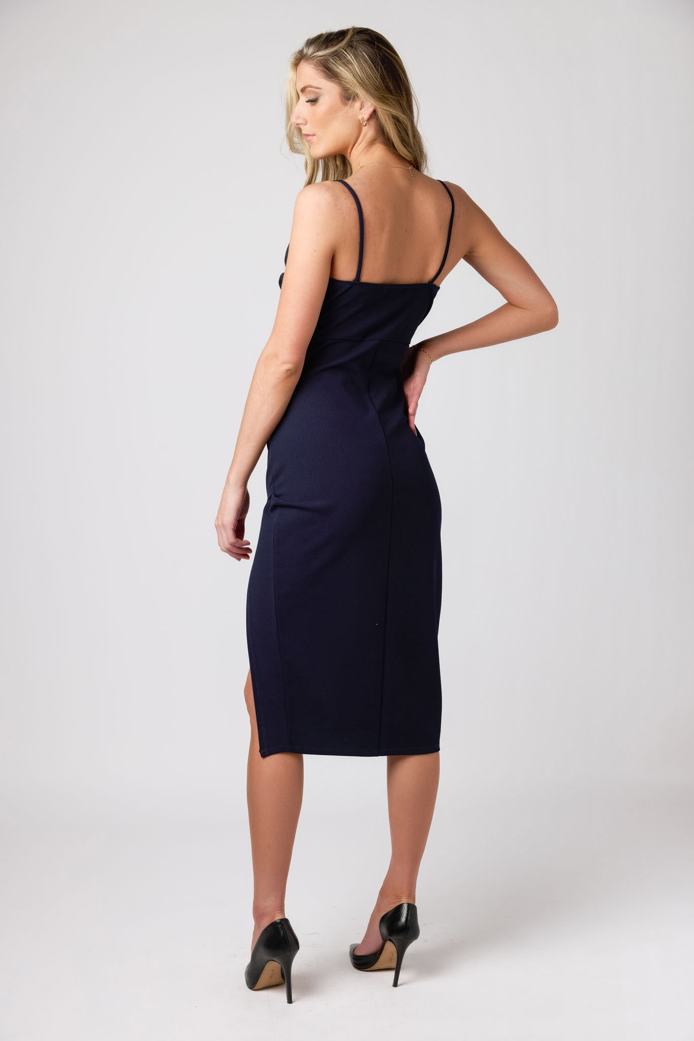 Spaghetti Strap Crossover Midi Dress