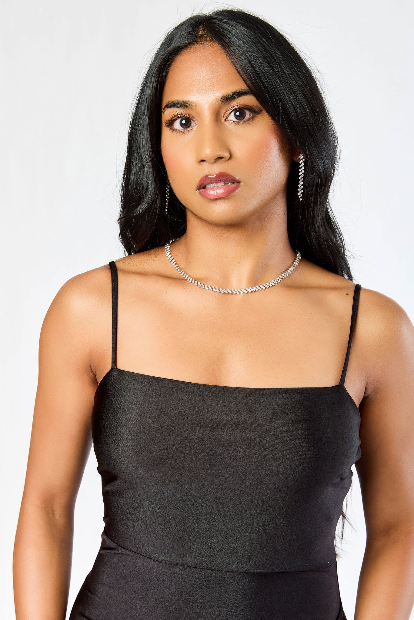 Satin Jersey Midi Dress with Flared Hem