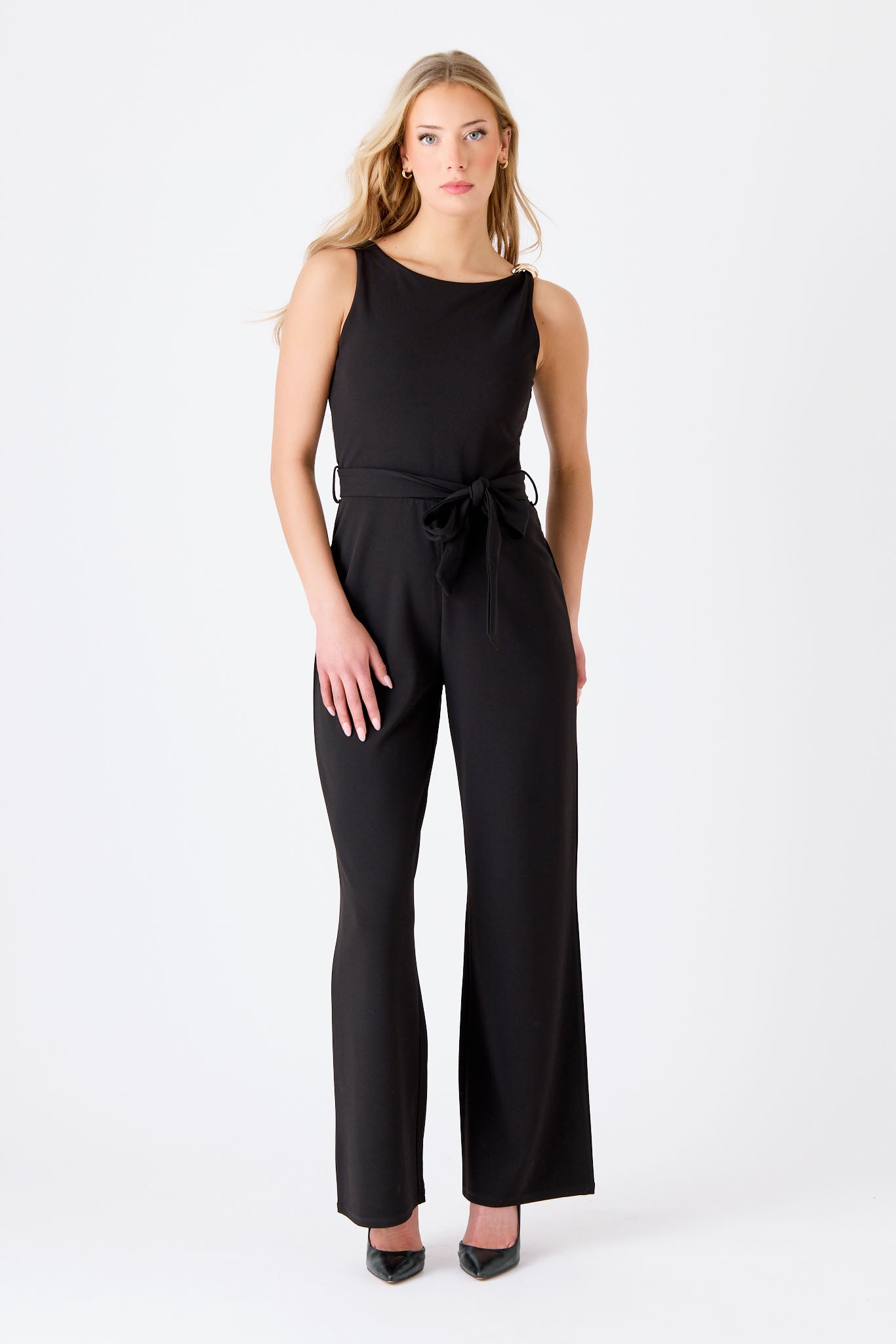Stretch Crepe Buckle-Detail Jumpsuit