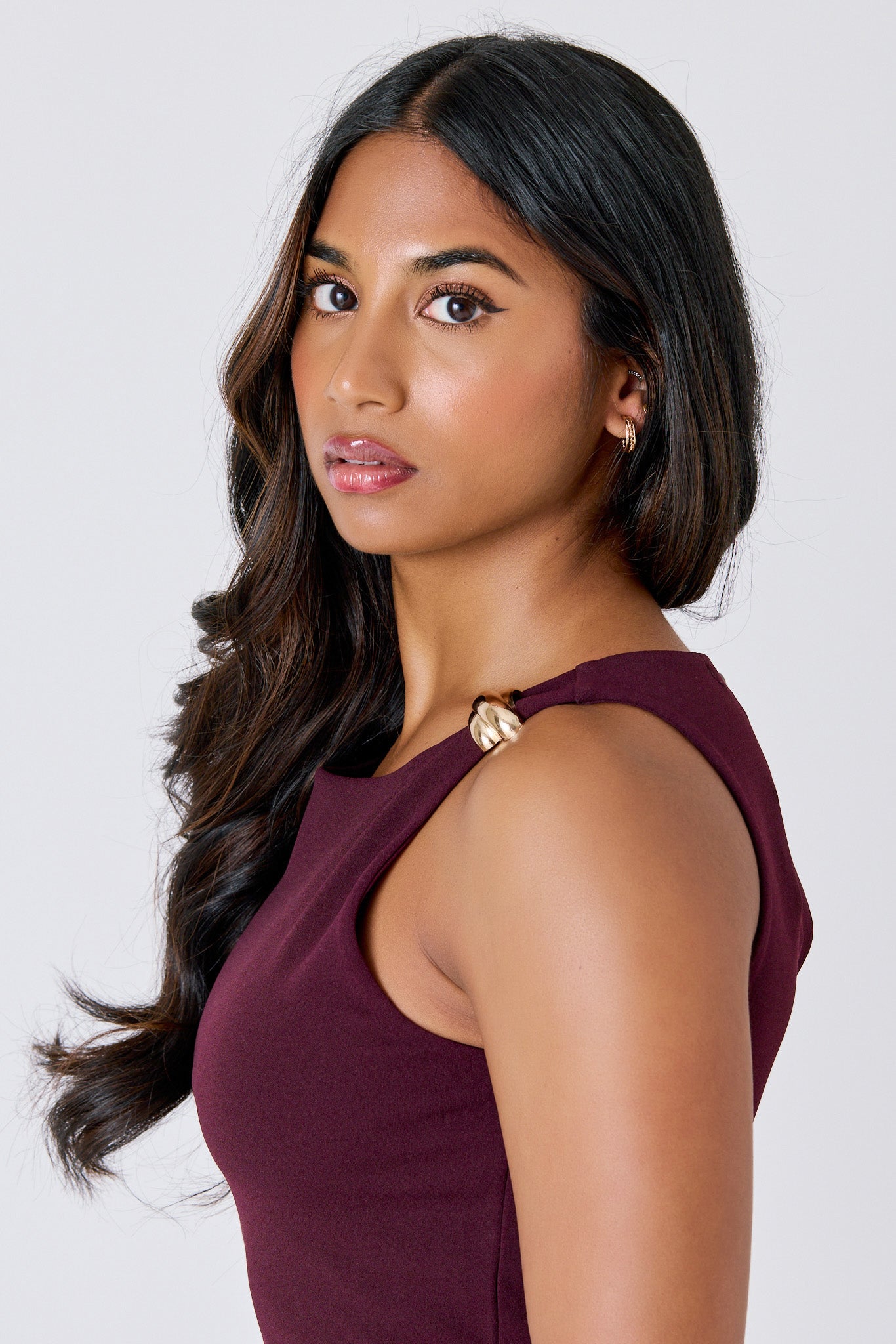 Stretch Crepe Buckle-Detail Jumpsuit