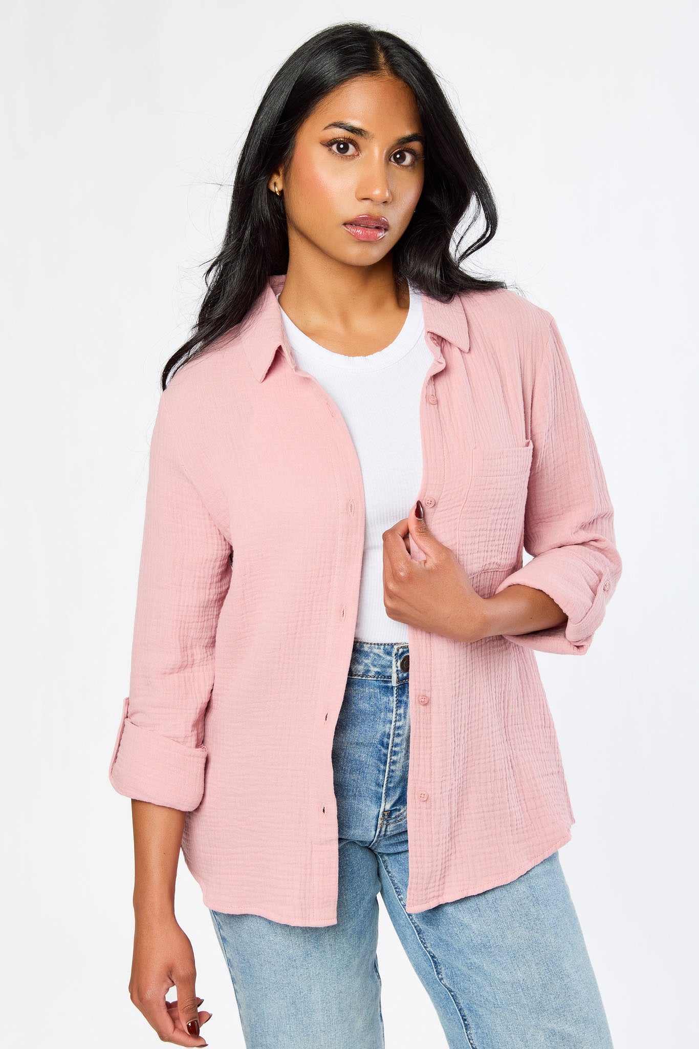 Chemise en coton avec manches longues