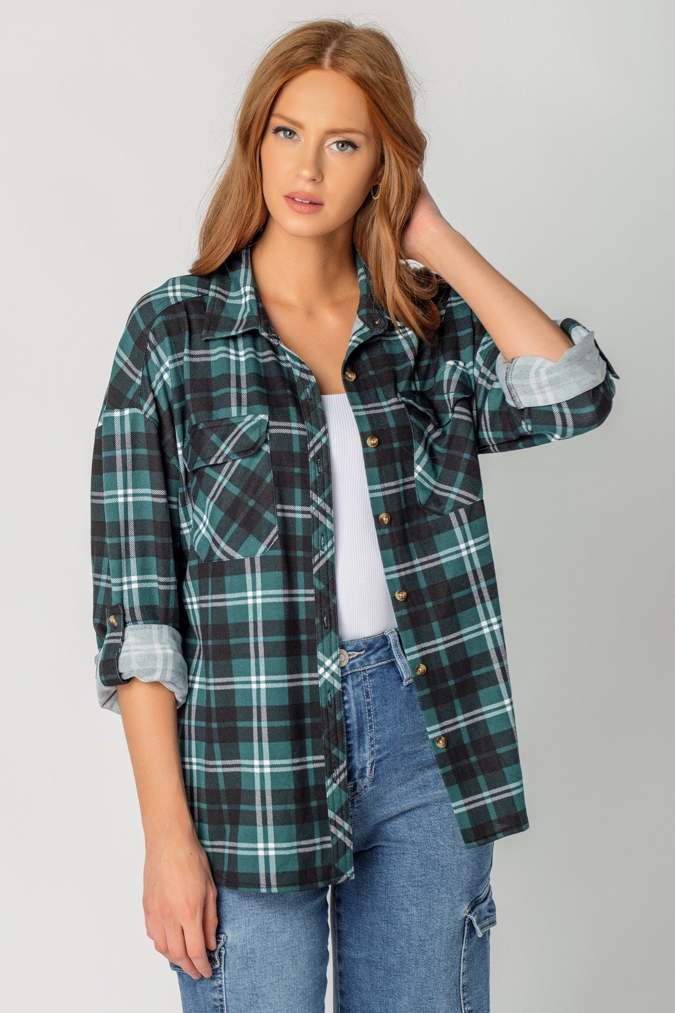 Plaid Shirt with Chest Pockets