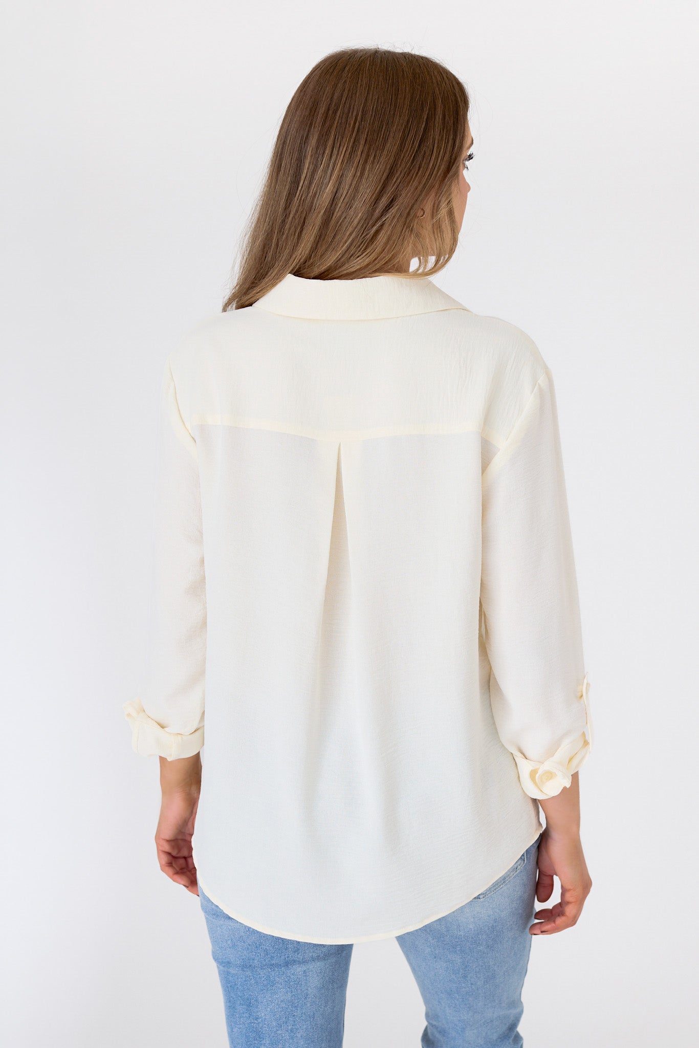 Airflow Blouse with Roll-Up Sleeves