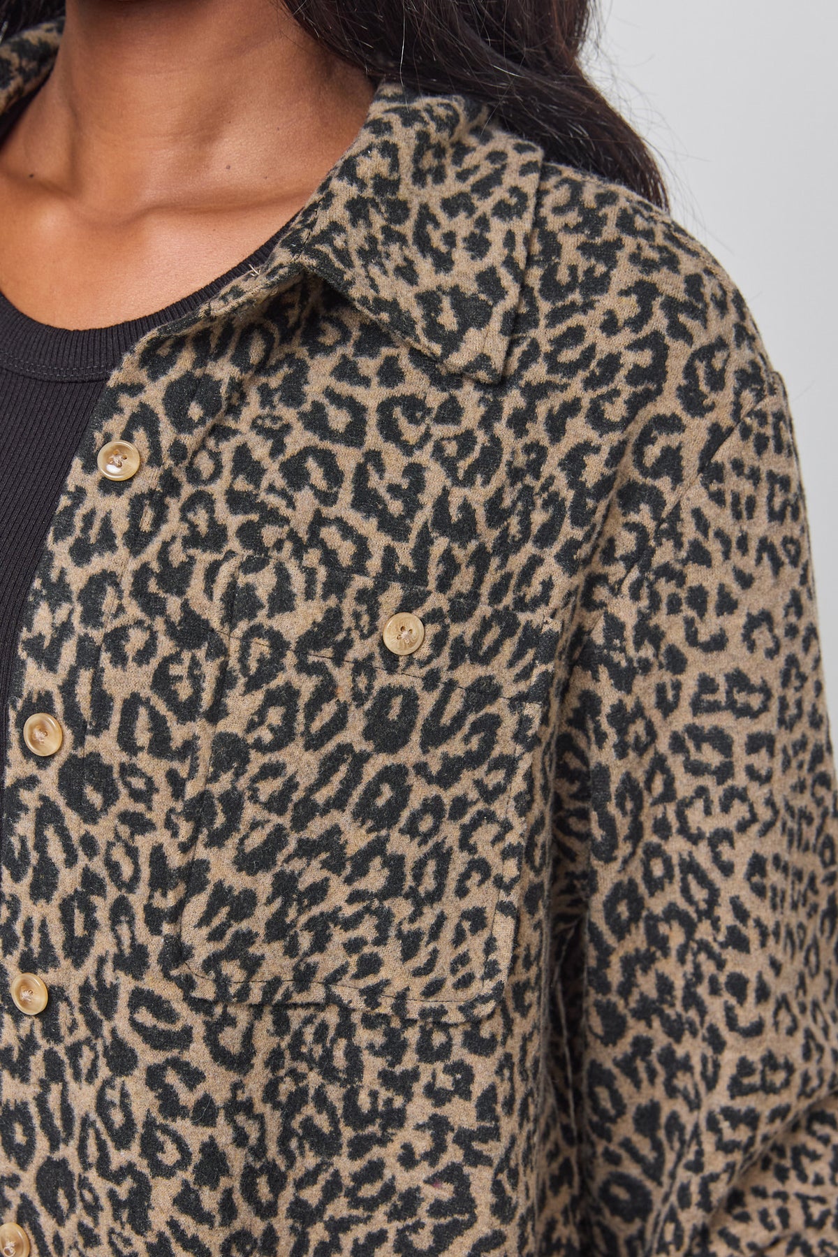 Animal Print Knit Shirt