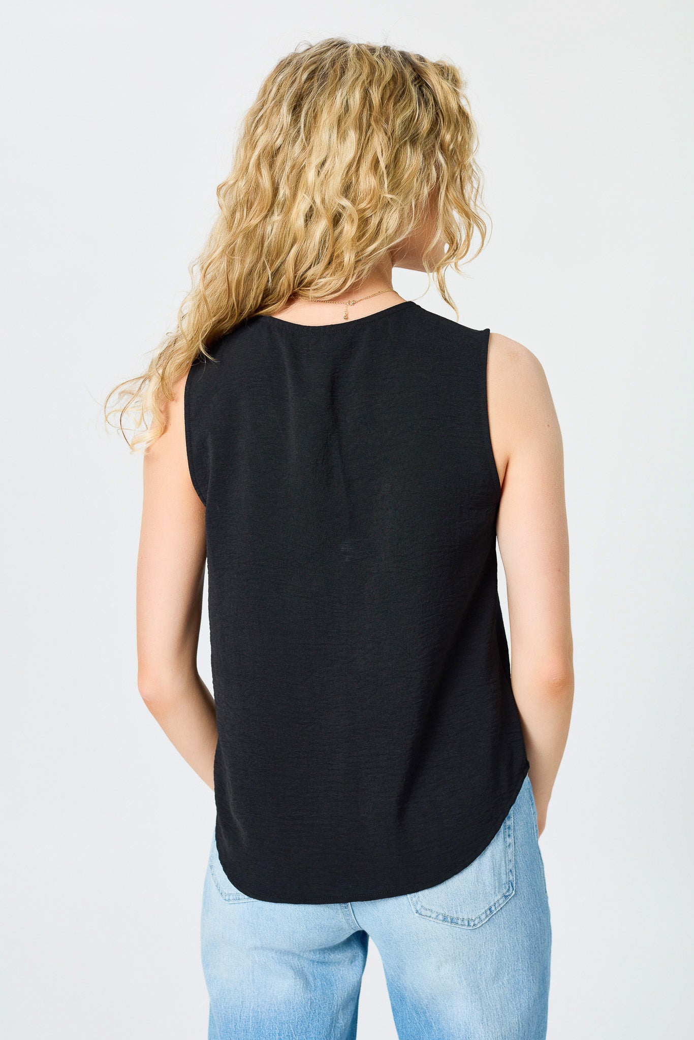Airflow V-Neck Sleeveless Blouse with Buttons