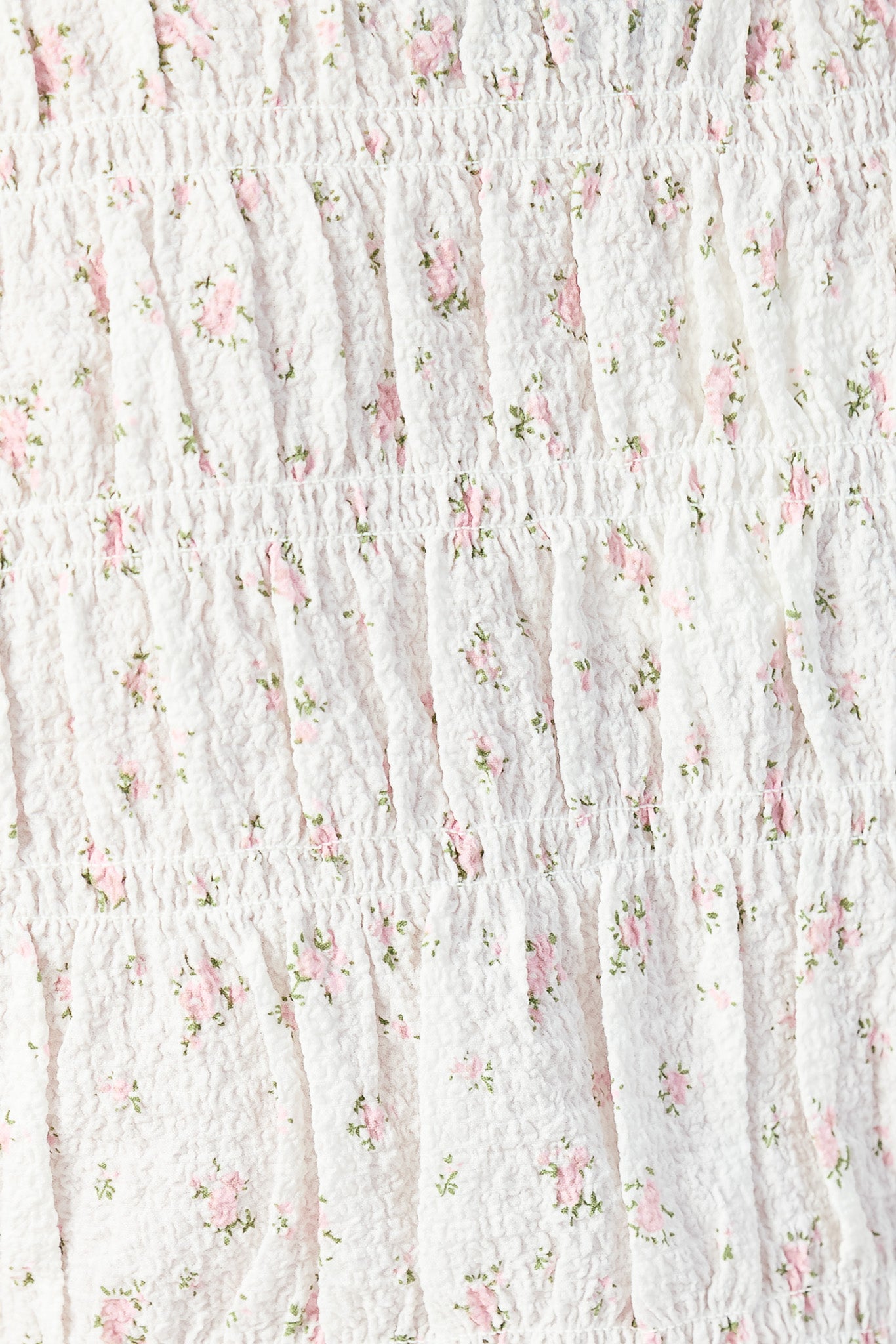 Ditsy Crosshatch Sleeveless Smocked Top