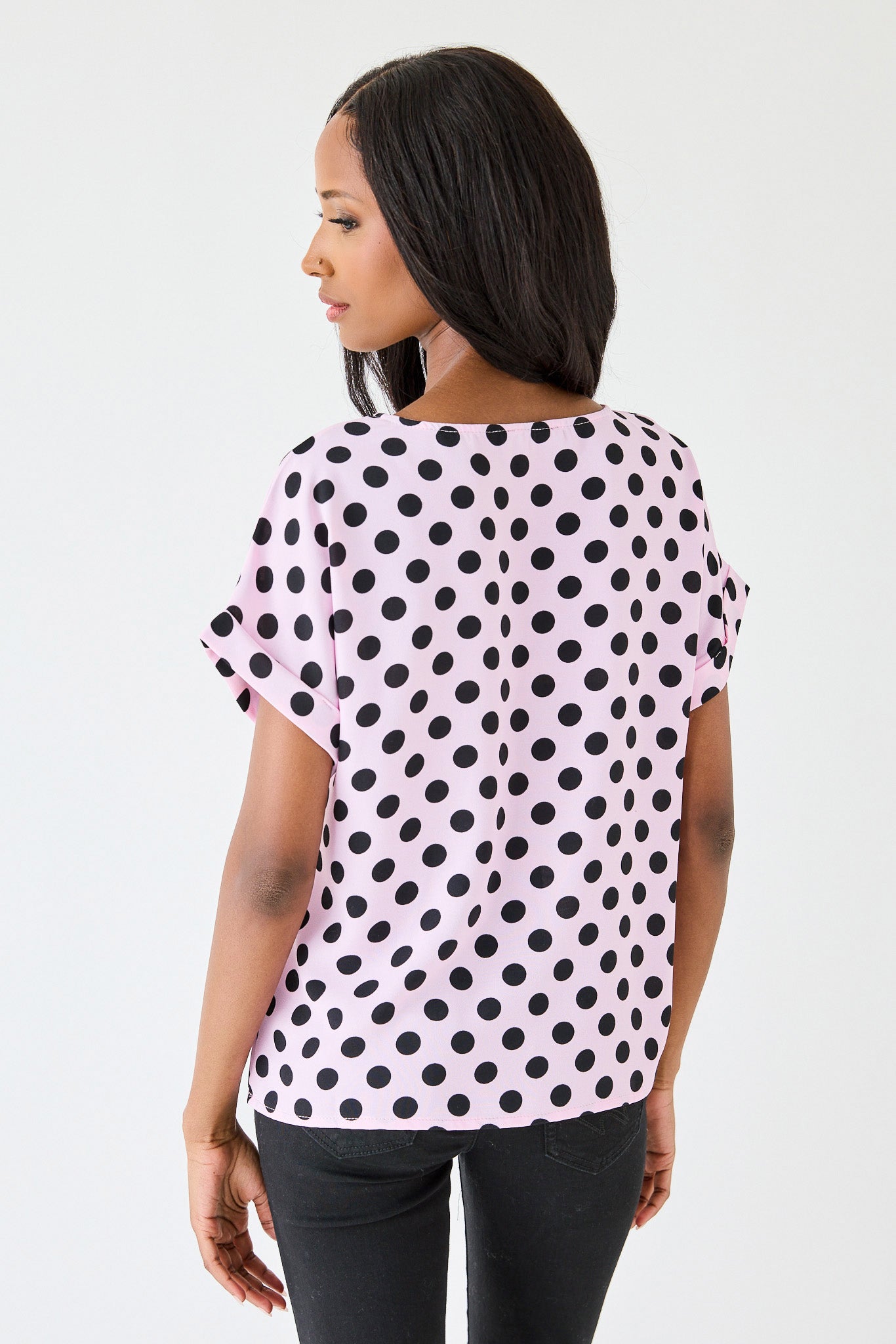 Blouse à manches courtes à pois
