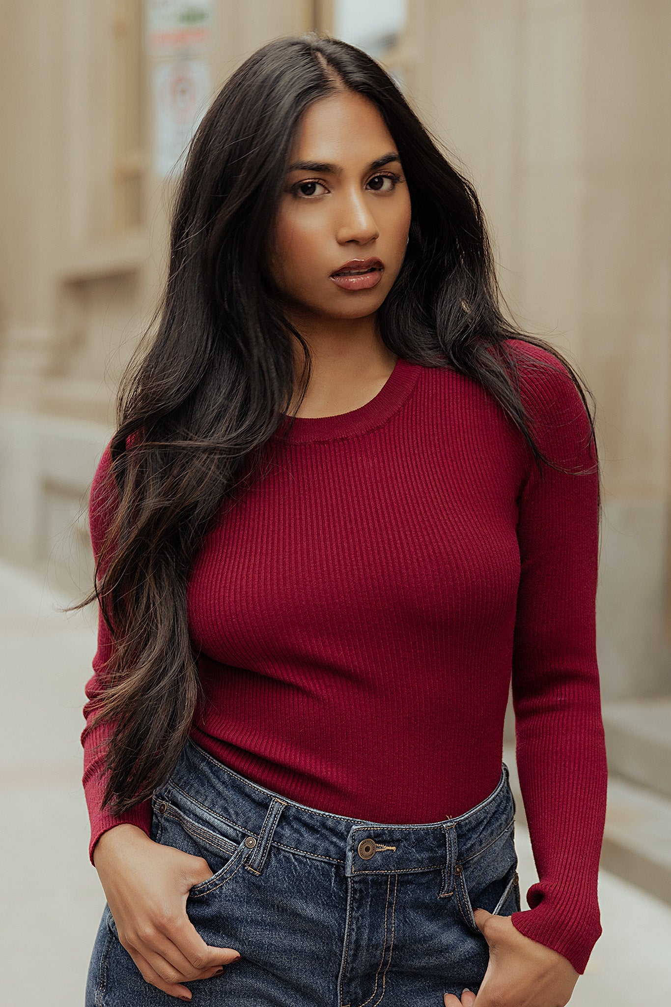 Ribbed Crewneck Long Sleeve