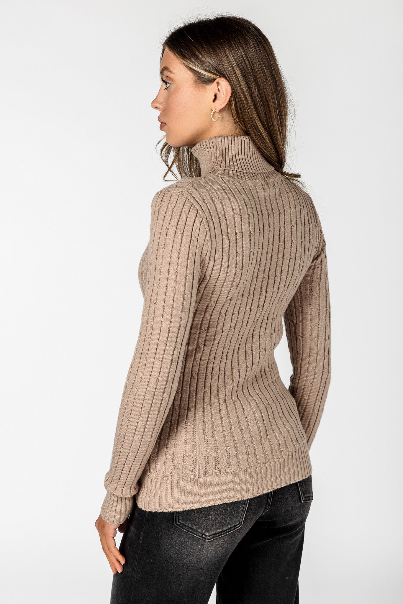 Mini-Cable Long Sleeve Turtleneck