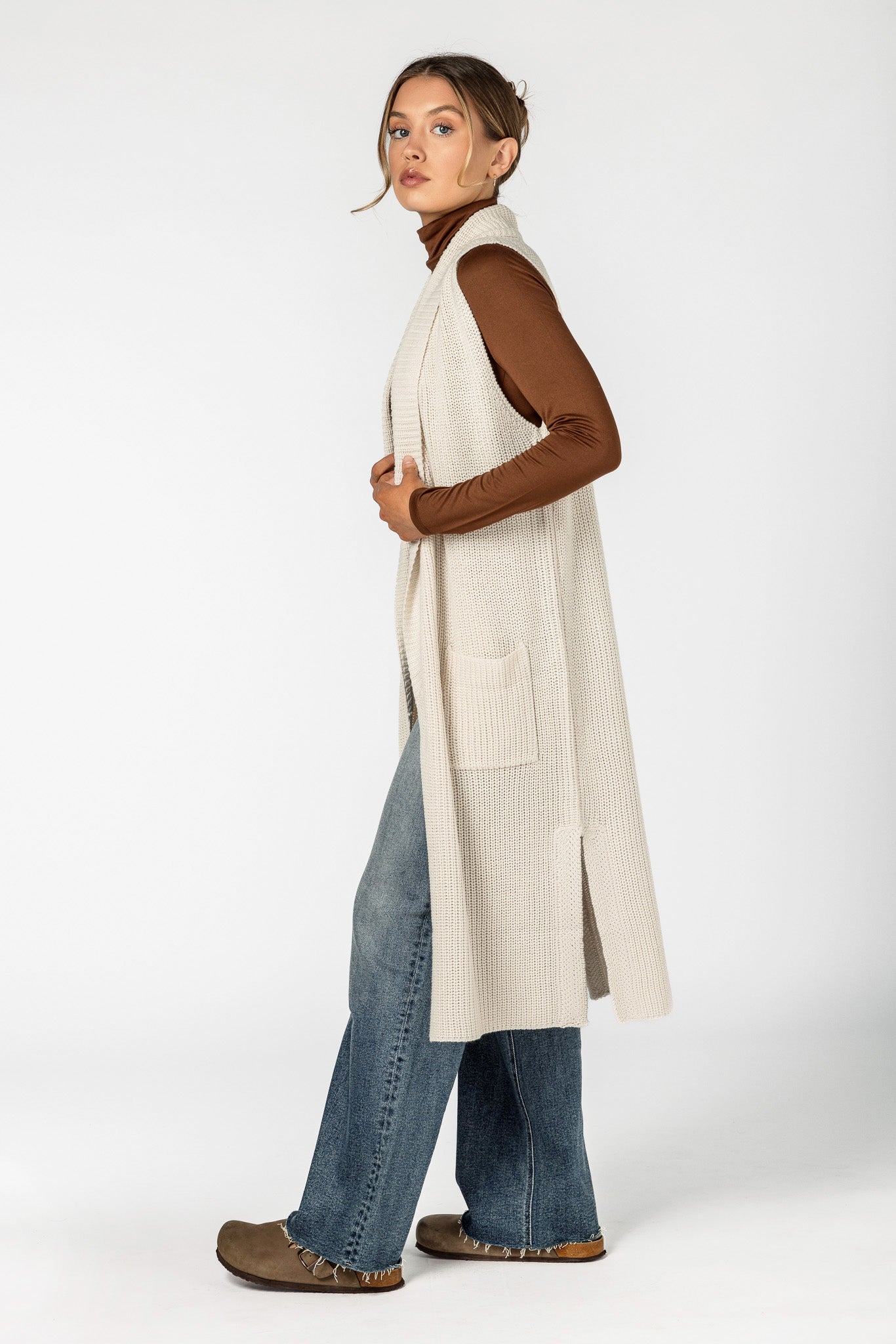 Long Vest with Side Slits