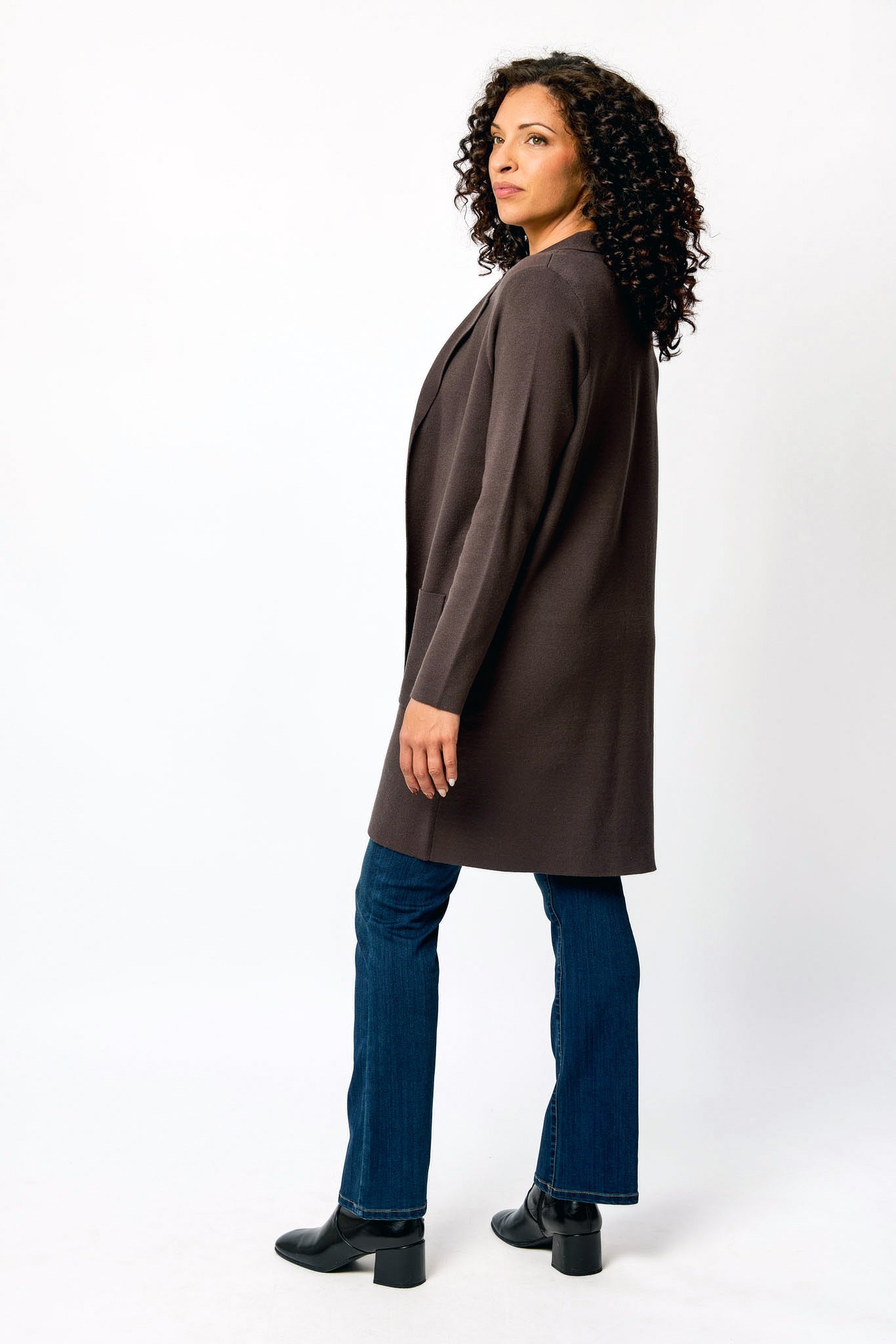 Veston long en tricot de luxe