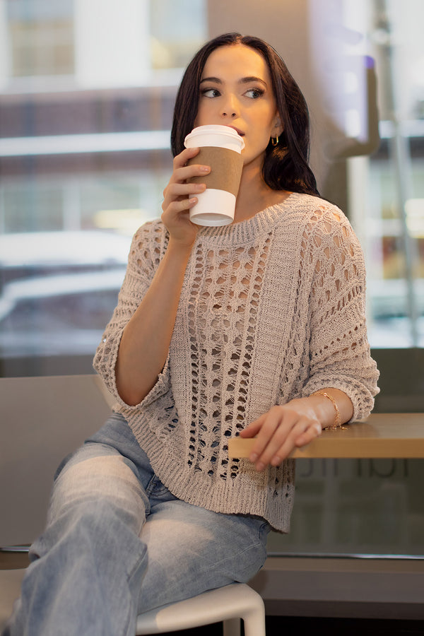Open Knit Boxy Sweater