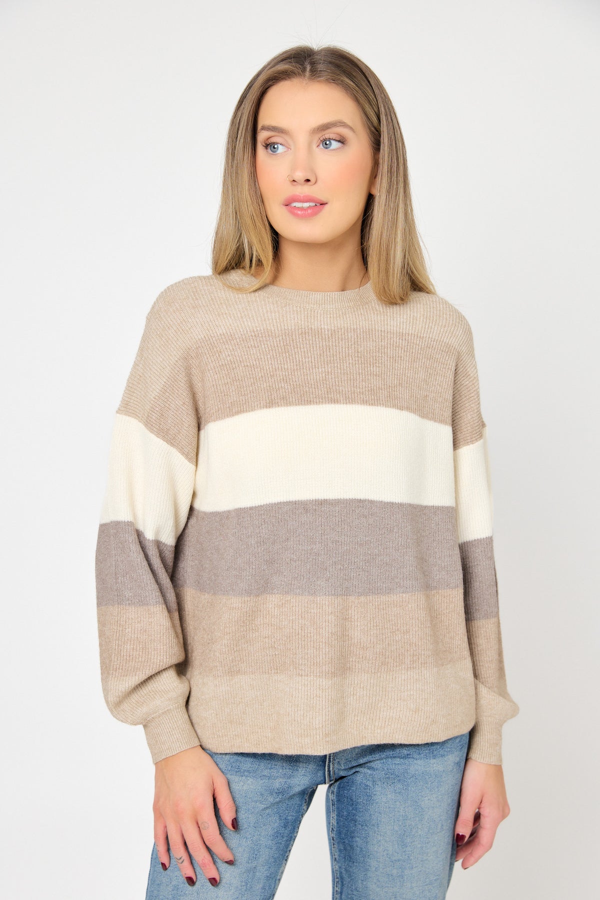 Only Latia Long Sleeve Stripe Pullover