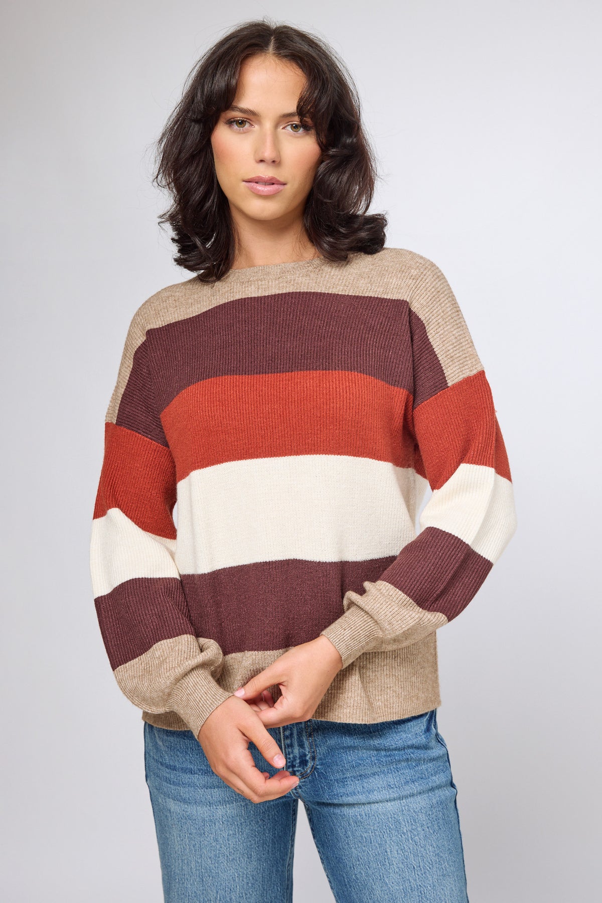 Only Latia Long Sleeve Stripe Pullover