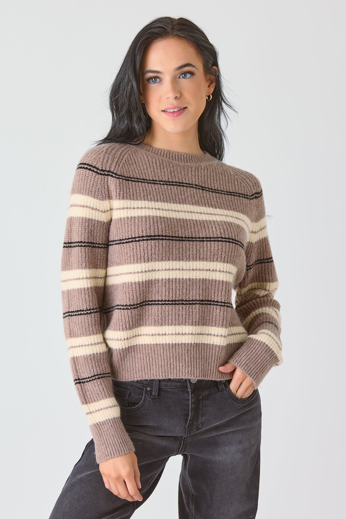Cozy Striped Crewneck Sweater