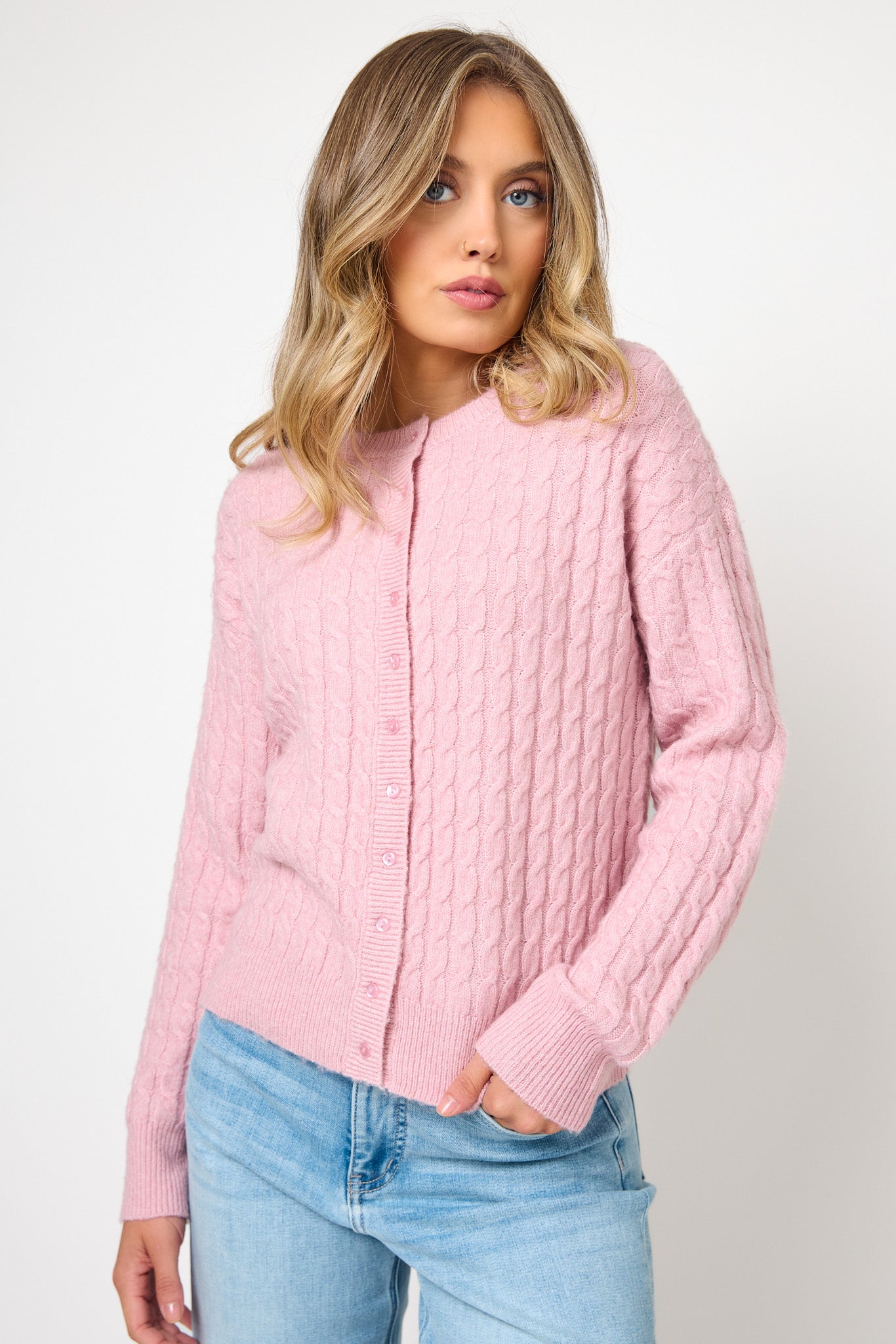 Baby Cable Button Front Cardigan