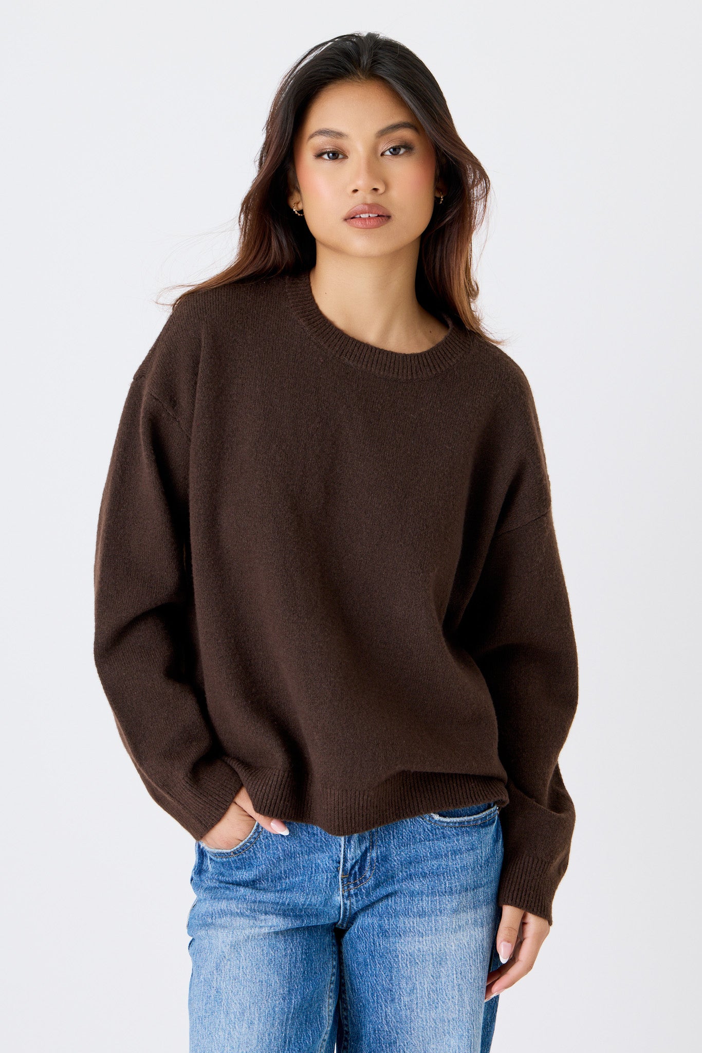 CozyLuxe Crew-Neck Long-Sleeve Sweater