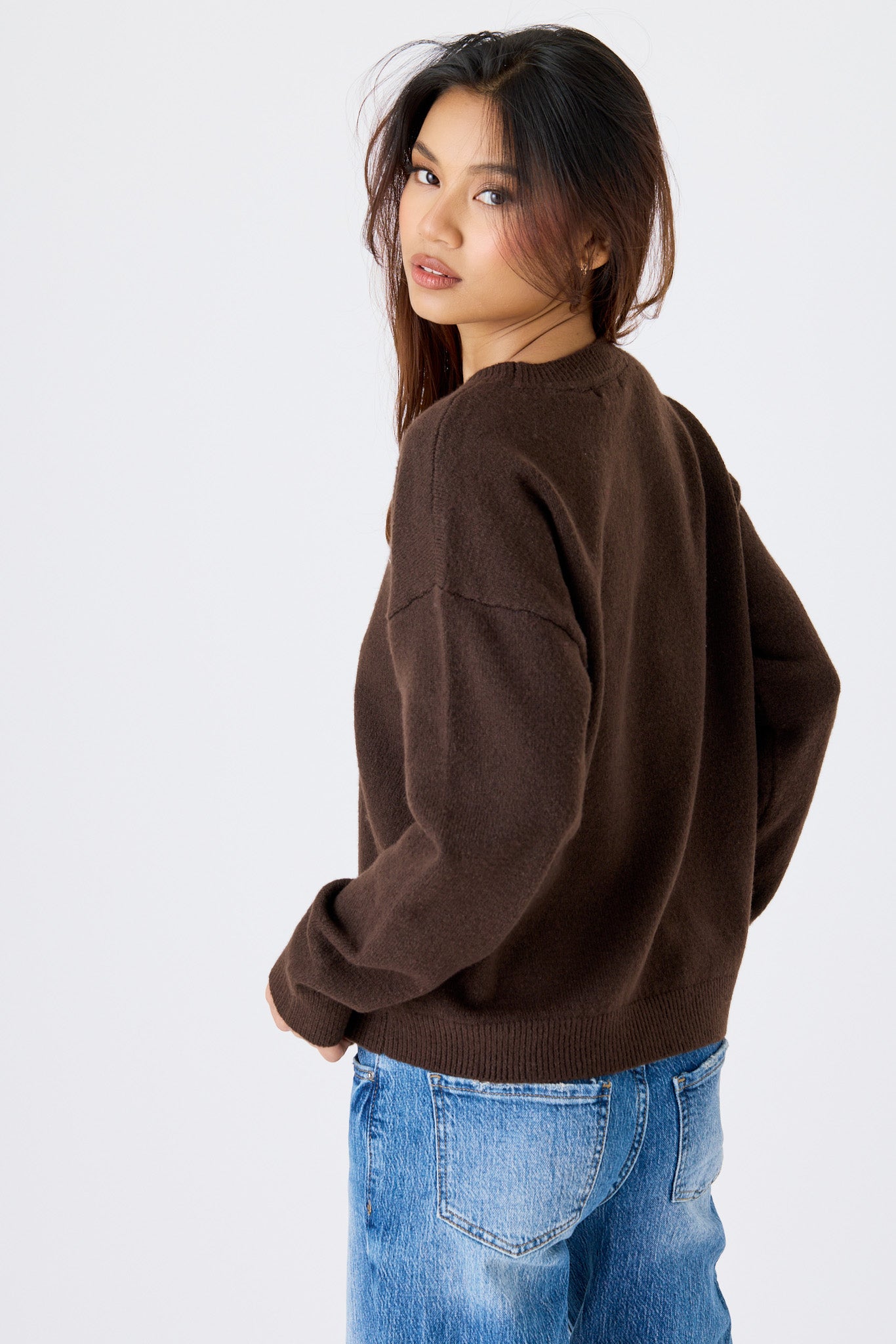 CozyLuxe Crew-Neck Long-Sleeve Sweater