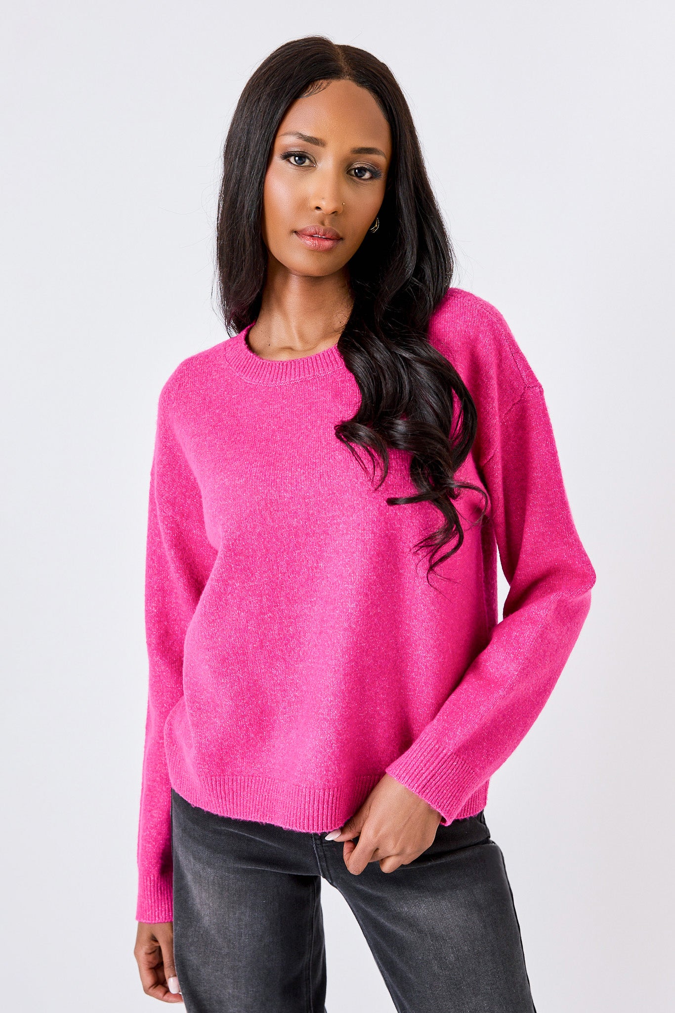 CozyLuxe Crew-Neck Long-Sleeve Sweater
