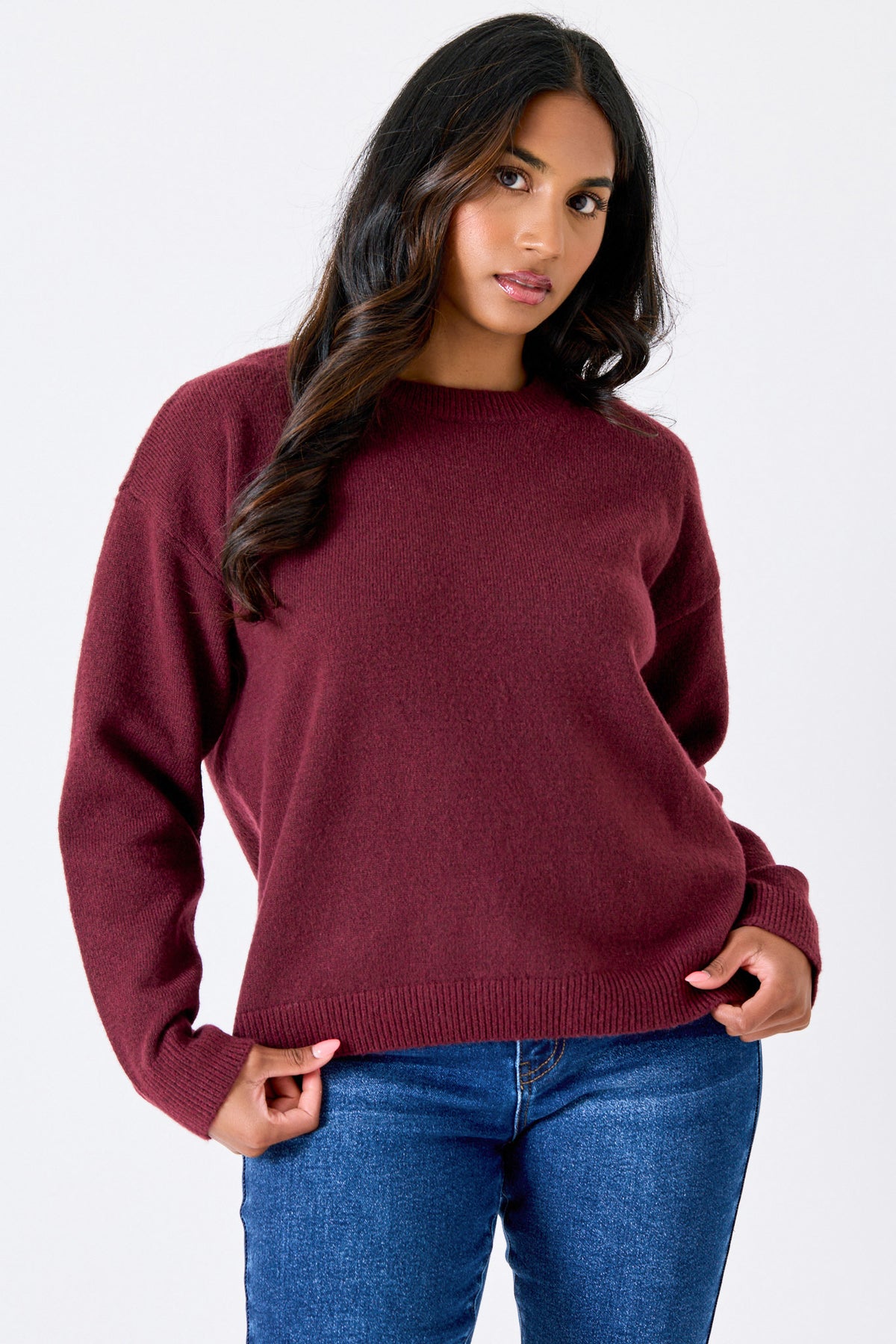 CozyLuxe Crew Neck Long Sleeve Sweater