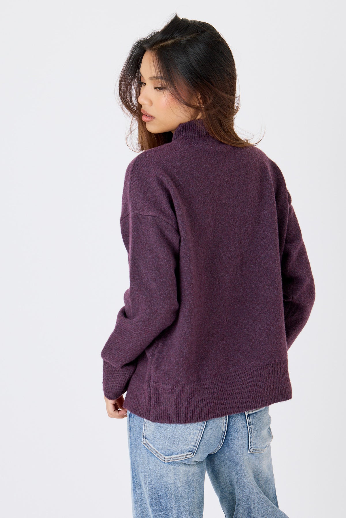 CozyLuxe Mock-Neck Long-Sleeve Sweater