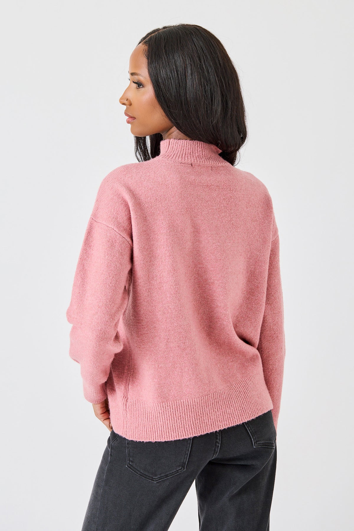 CozyLuxe Mock-Neck Long-Sleeve Sweater