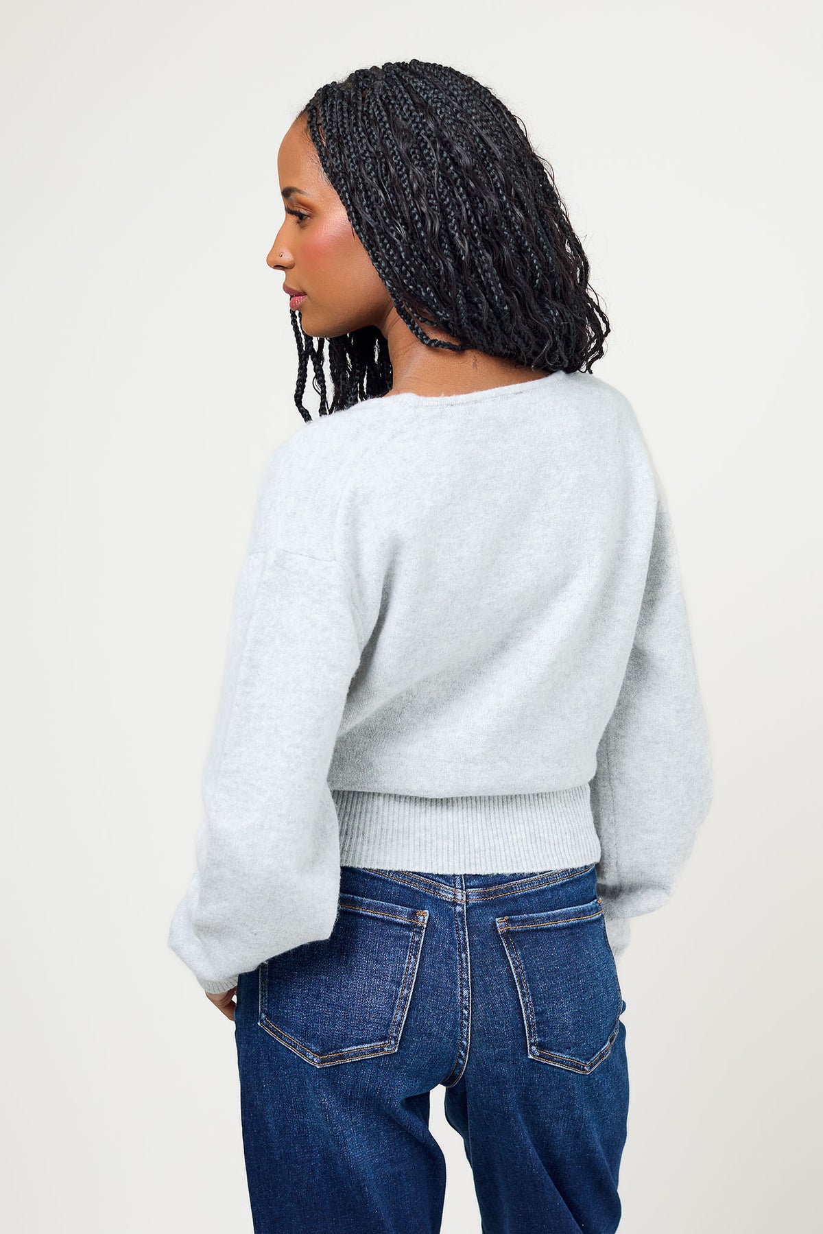 CozyLuxe Long-Sleeve Crossover Sweater