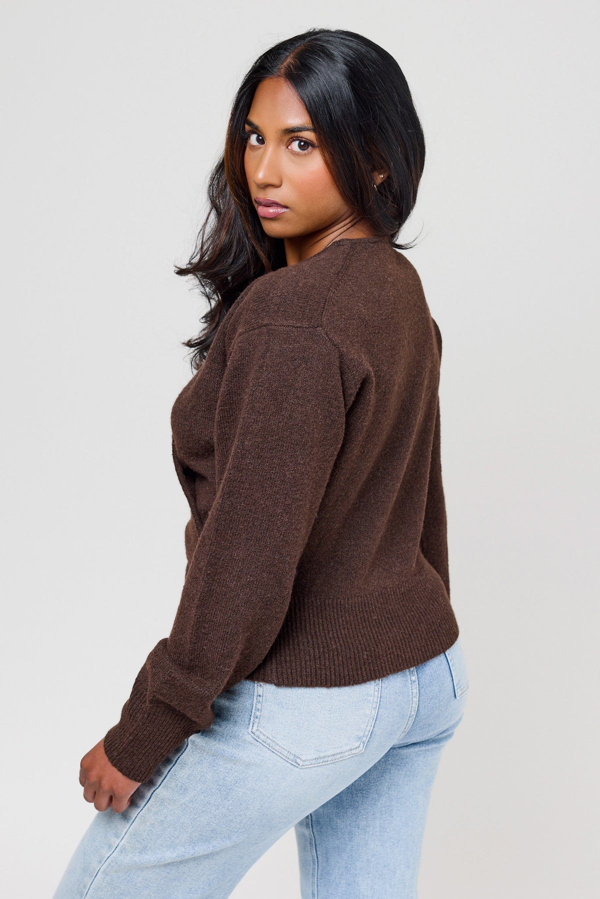 CozyLuxe Long-Sleeve Crossover Sweater