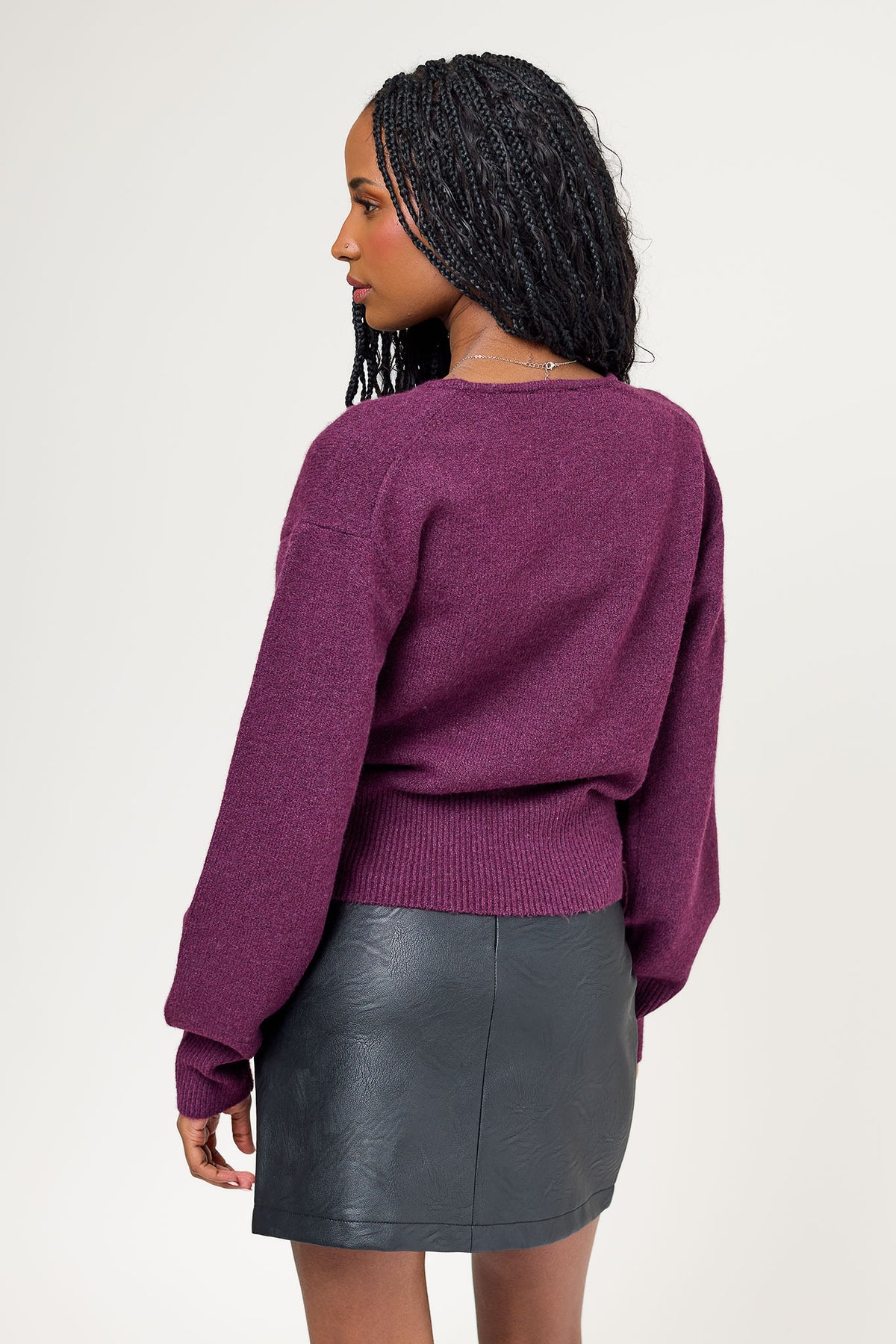 CozyLuxe Long-Sleeve Crossover Sweater