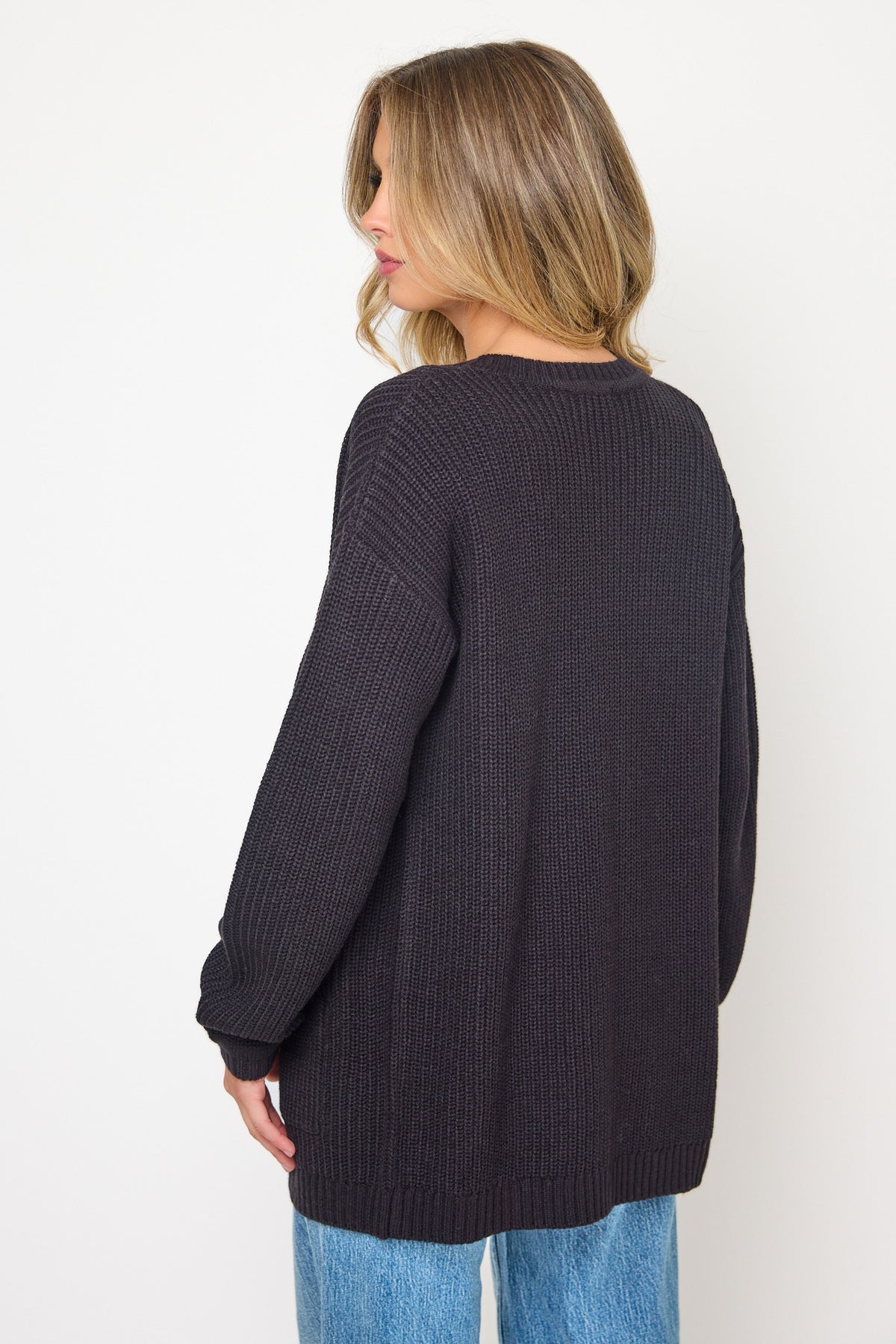 Shaker Knit Open Cardigan